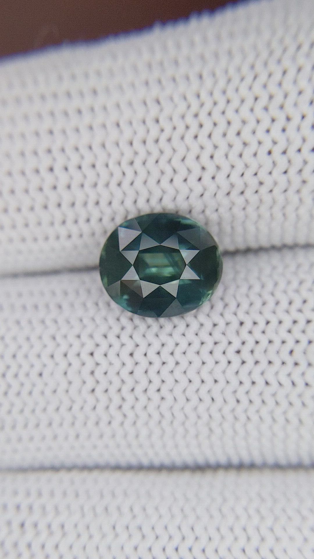 3.55 Ct. Greenish Blue Sapphire from Madagascar Size Video