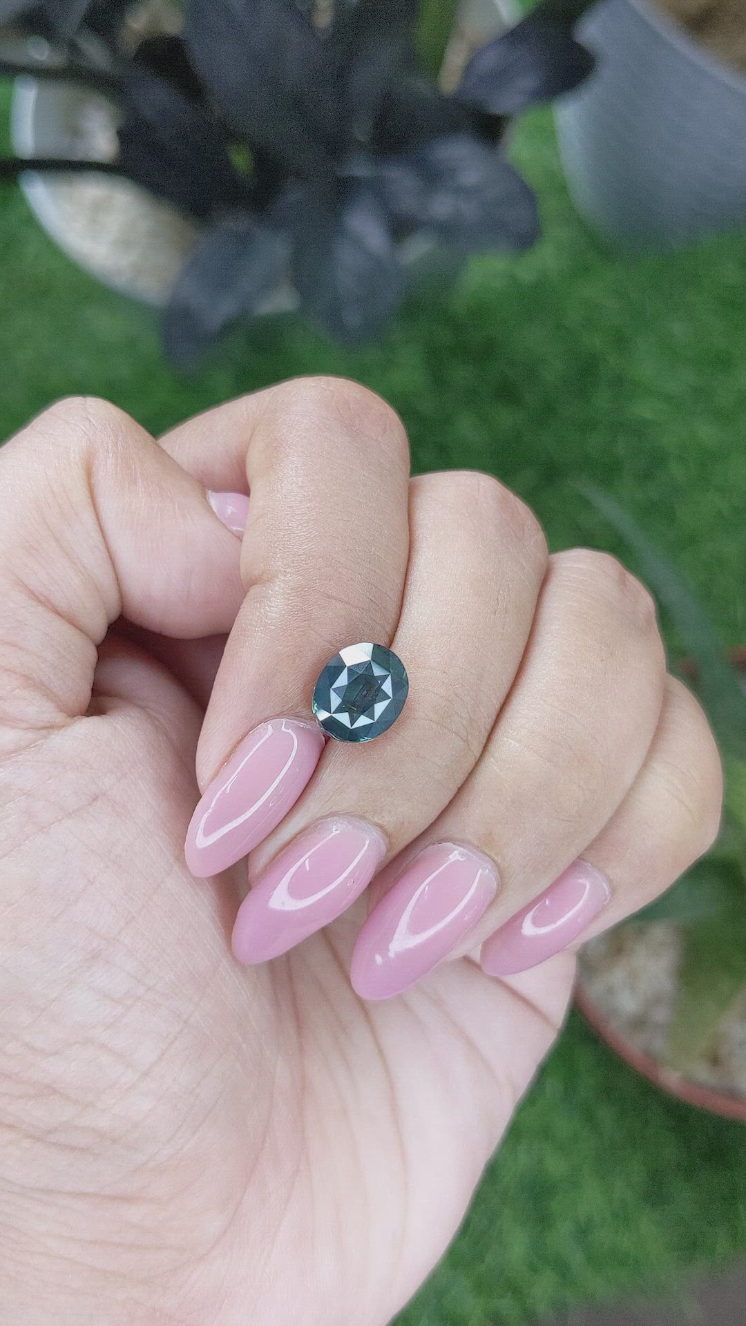 3.55 Ct. Greenish Blue Sapphire from Madagascar Size Video