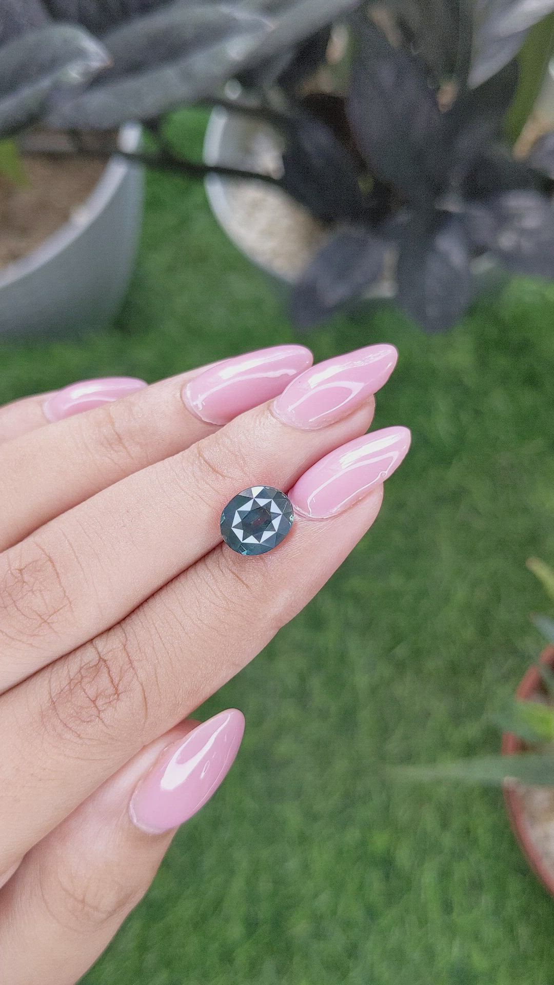 3.55 Ct. Greenish Blue Sapphire from Madagascar Size Video