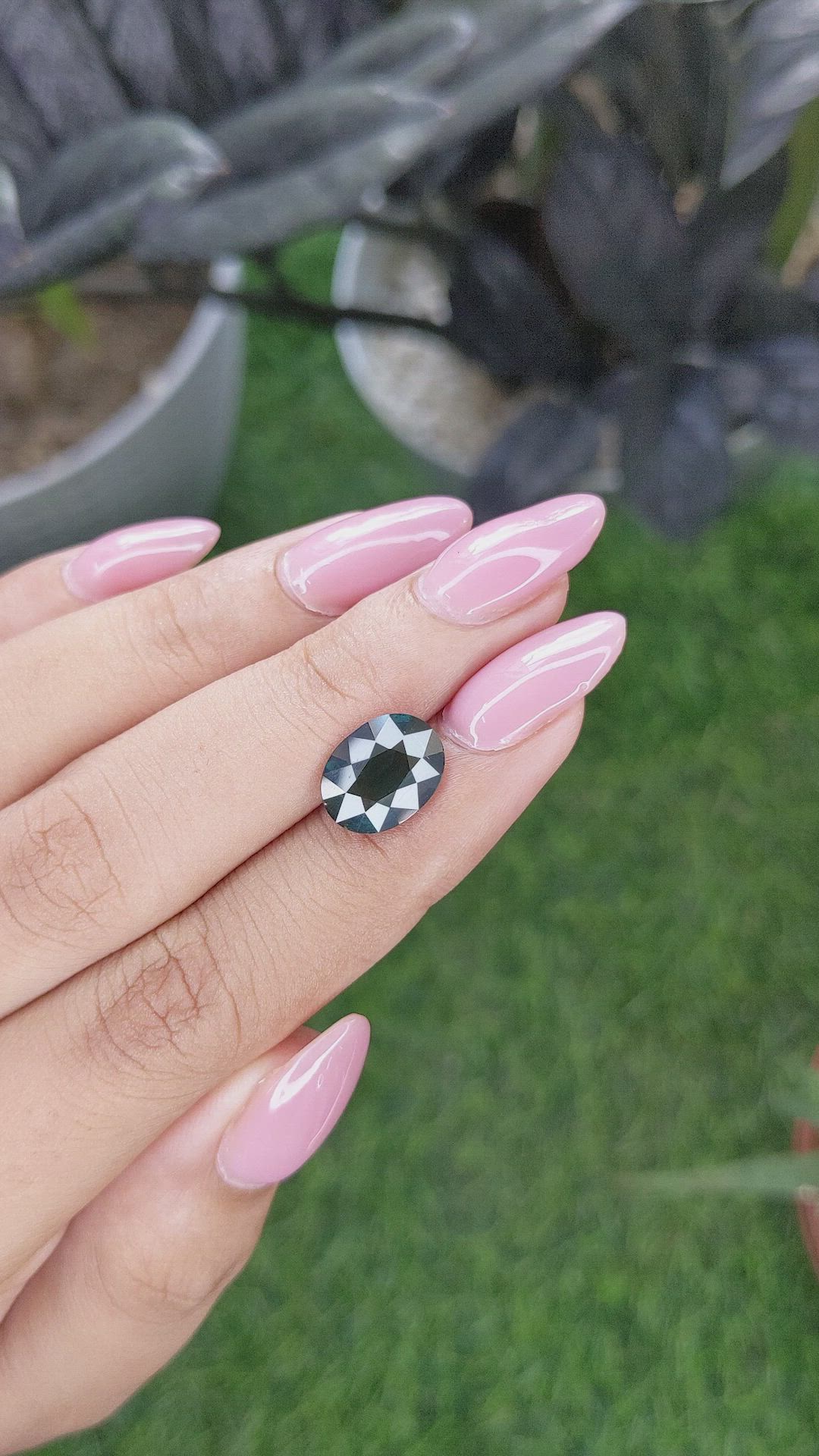 3.75 Ct. Bluish Green Sapphire from Madagascar Size Video