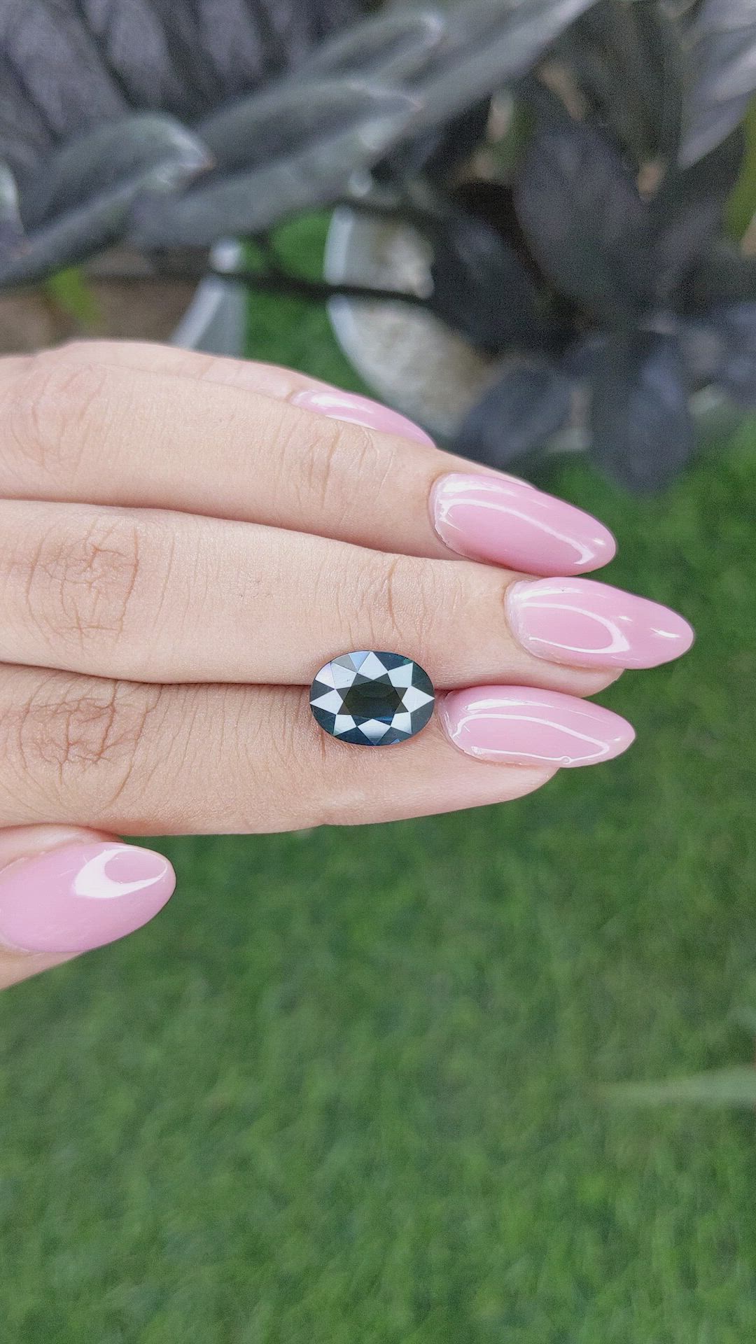 3.75 Ct. Bluish Green Sapphire from Madagascar Size Video