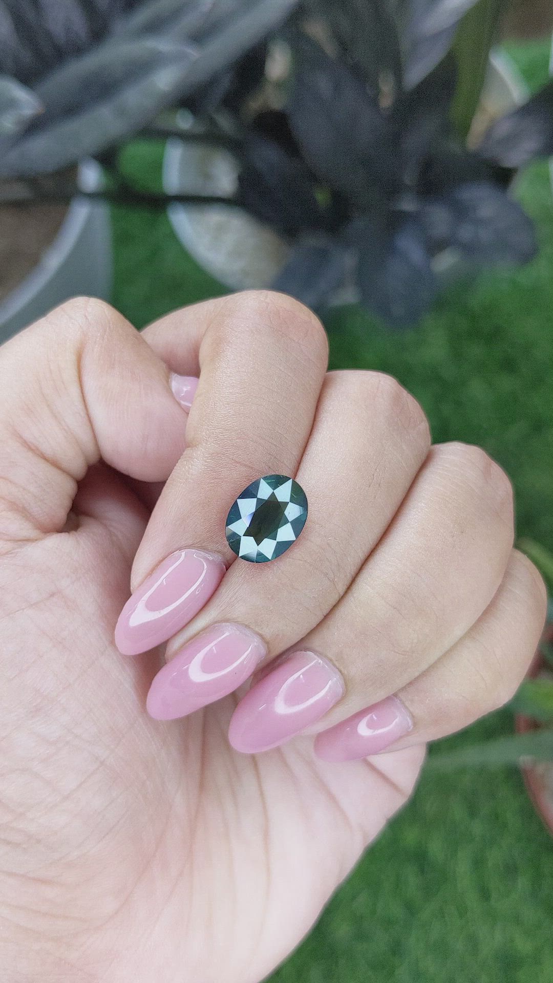 3.75 Ct. Bluish Green Sapphire from Madagascar Size Video