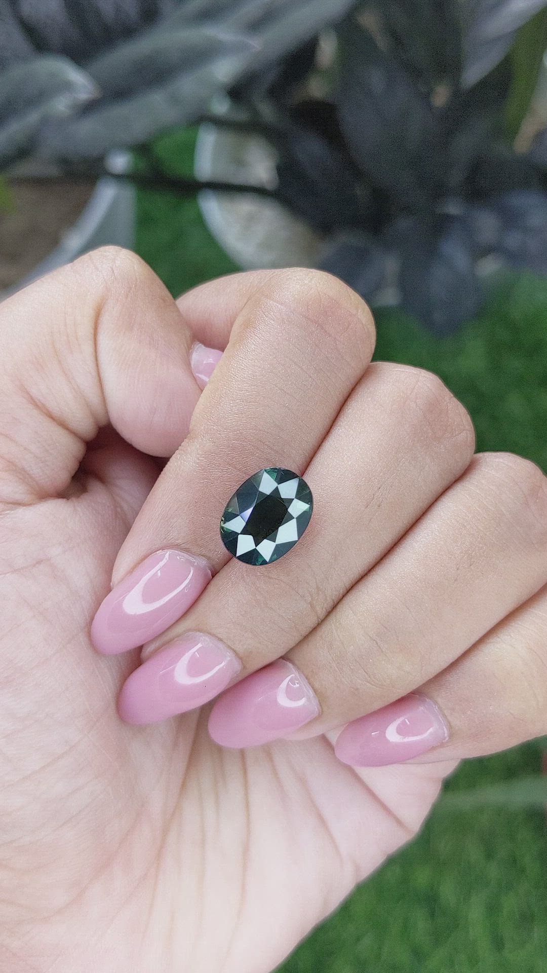 5.33 Ct. Bluish Green Sapphire from Madagascar Size Video