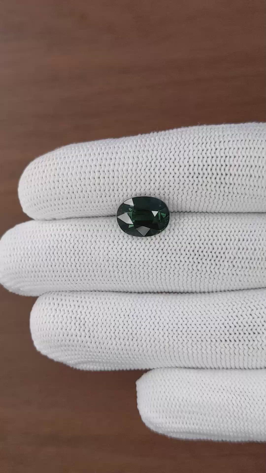 5.33 Ct. Bluish Green Sapphire from Madagascar Size Video