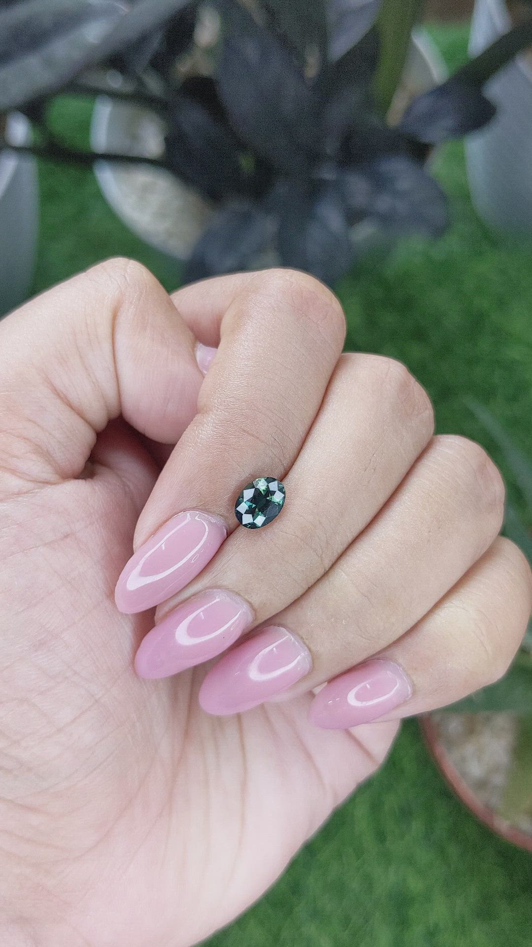 1.19 Ct. Greenish Blue Sapphire from Madagascar Size Video