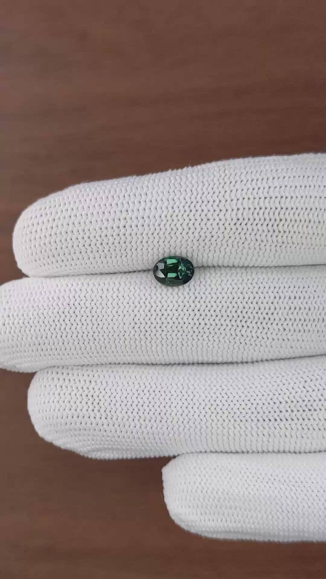 1.19 Ct. Greenish Blue Sapphire from Madagascar Size Video