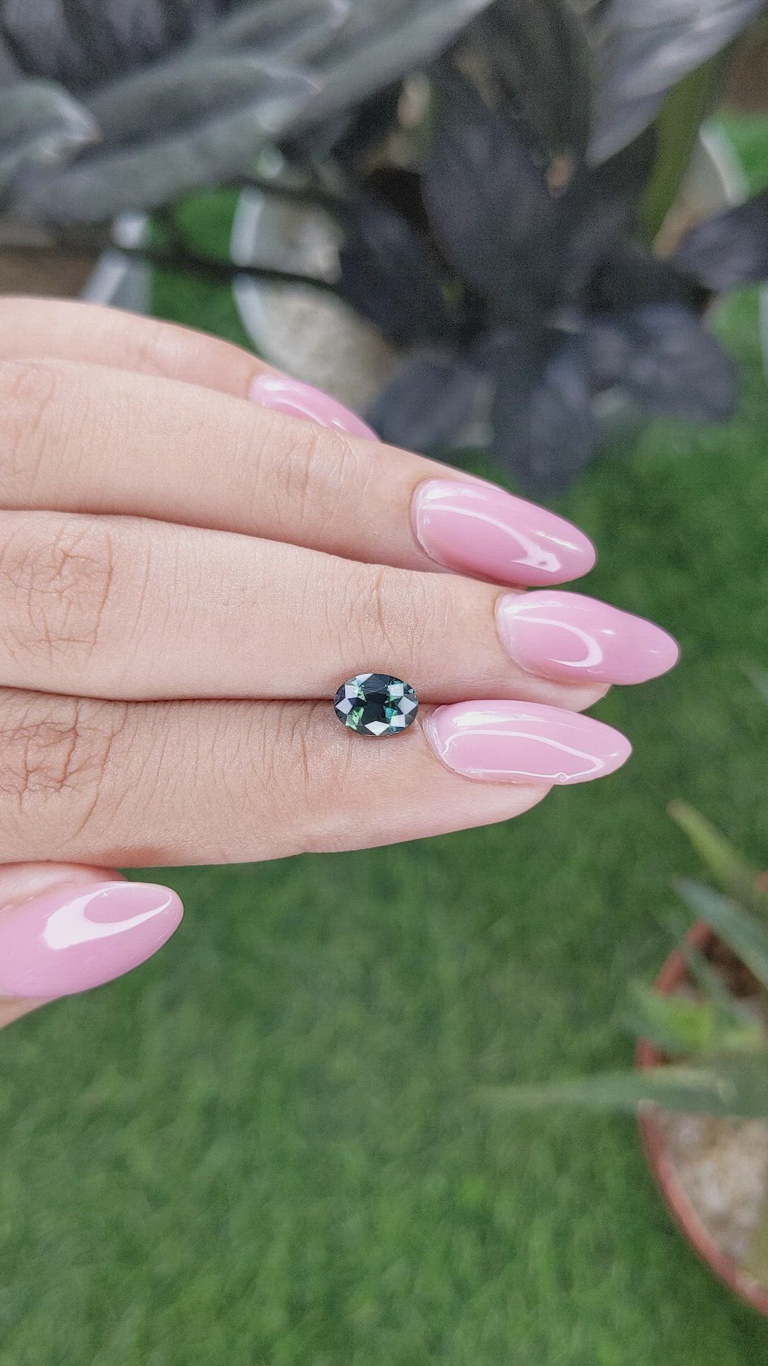 1.19 Ct. Greenish Blue Sapphire from Madagascar Size Video