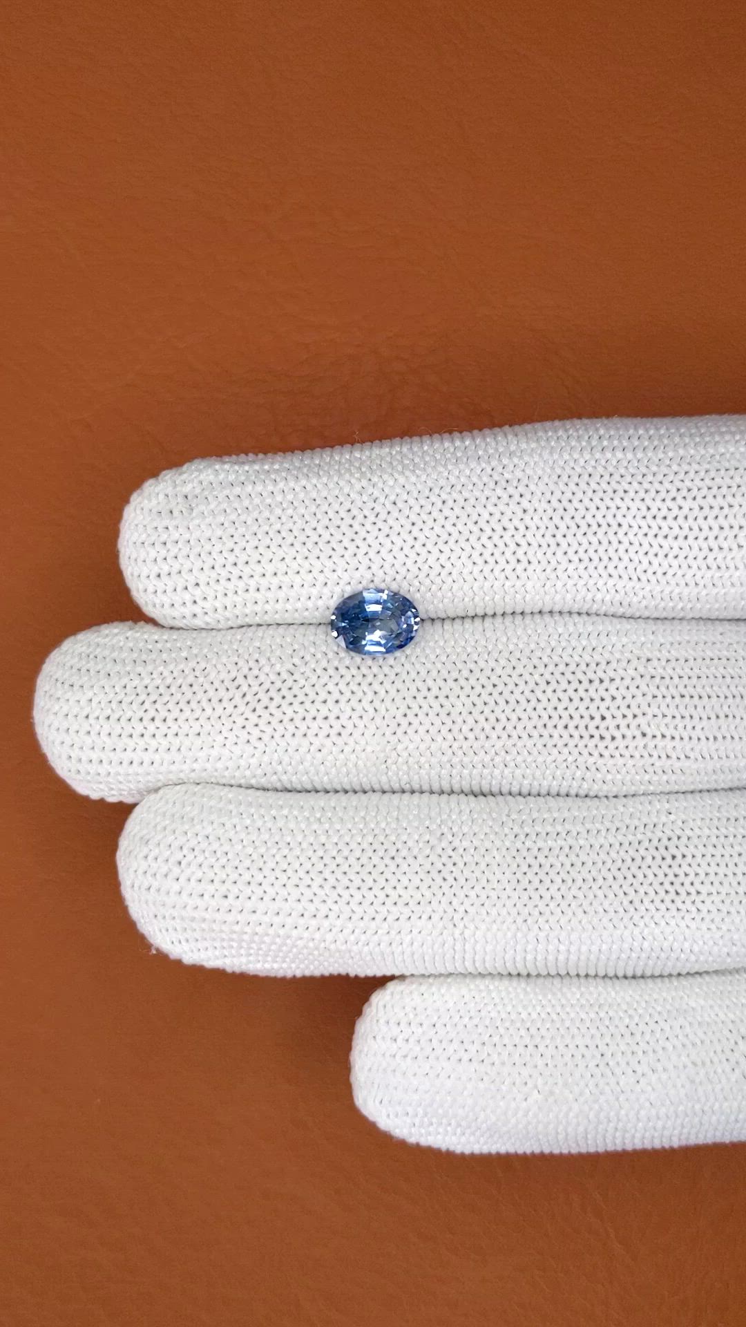 1.42 Ct. Blue Sapphire from Ceylon (Sri Lanka) Size Video
