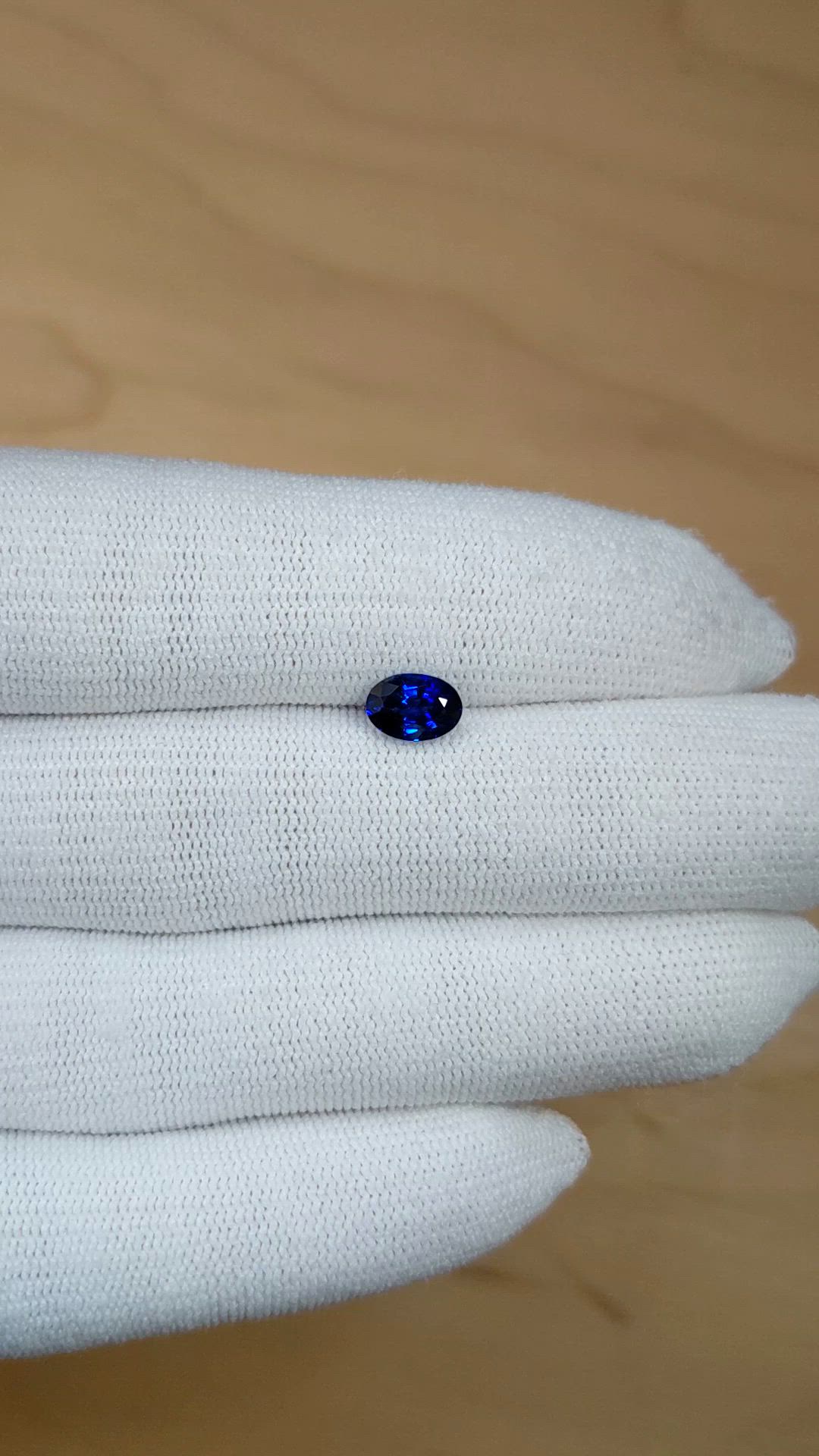 1.22 Ct. Blue Sapphire from Ceylon (Sri Lanka) Size Video