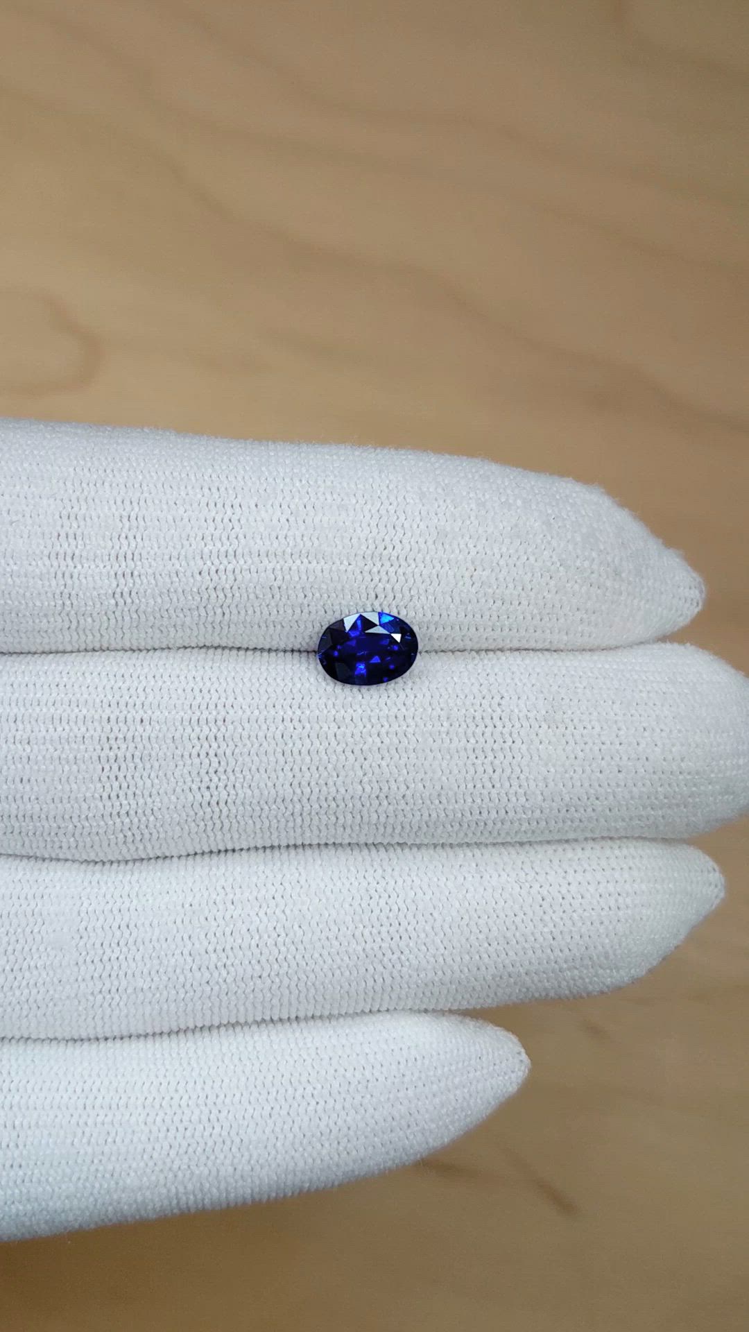 1.60 Ct. Blue Sapphire from Ceylon (Sri Lanka) Size Video
