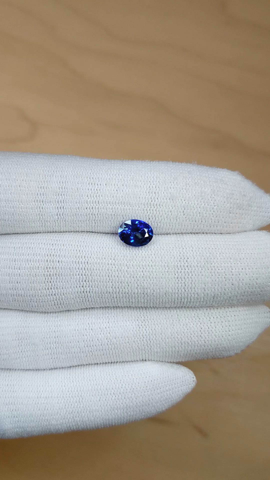 1.68 Ct. Blue Sapphire from Ceylon (Sri Lanka) Size Video
