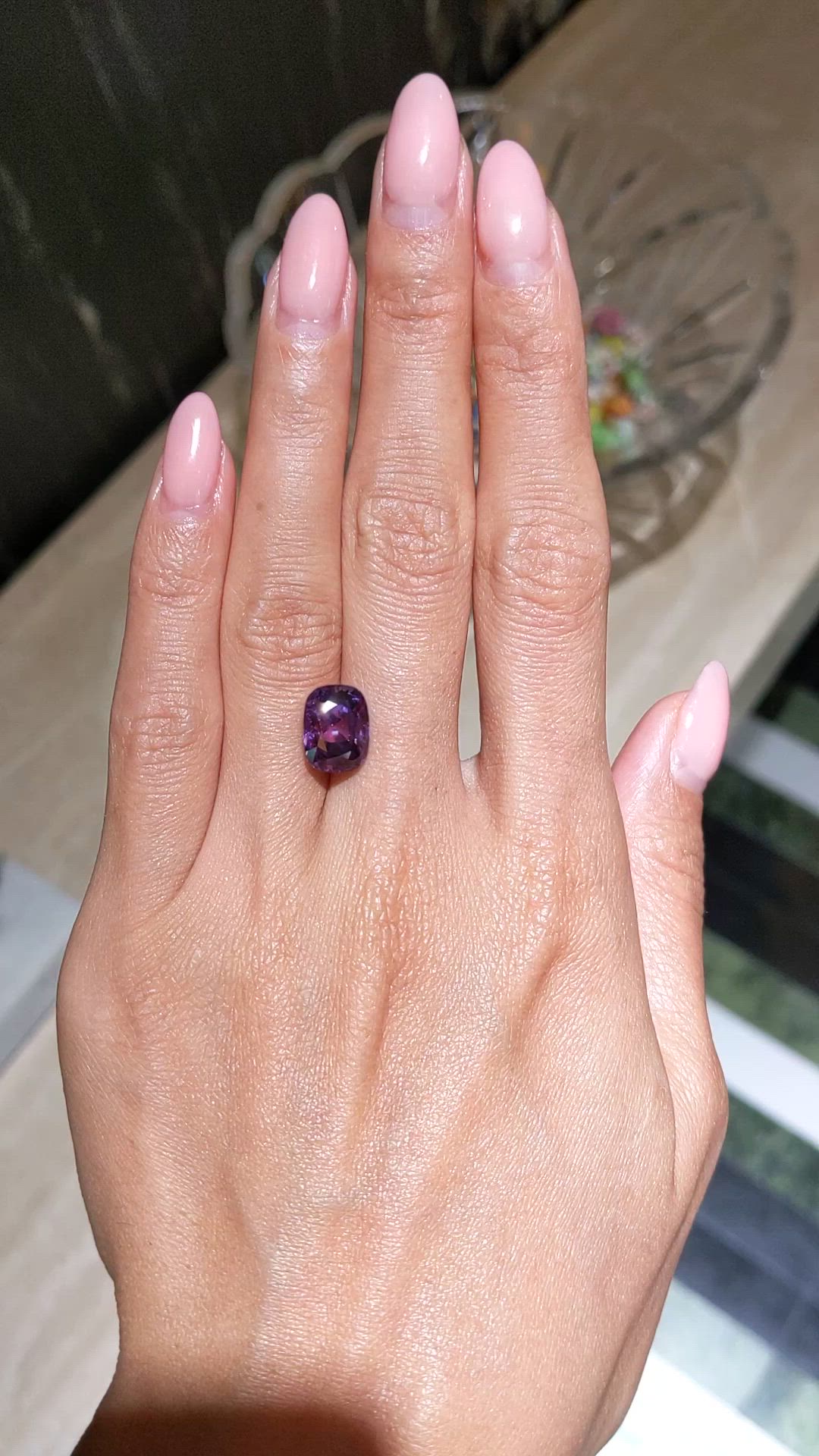 6.40 Ct. Pinkish Purple Sapphire from Madagascar Size Video