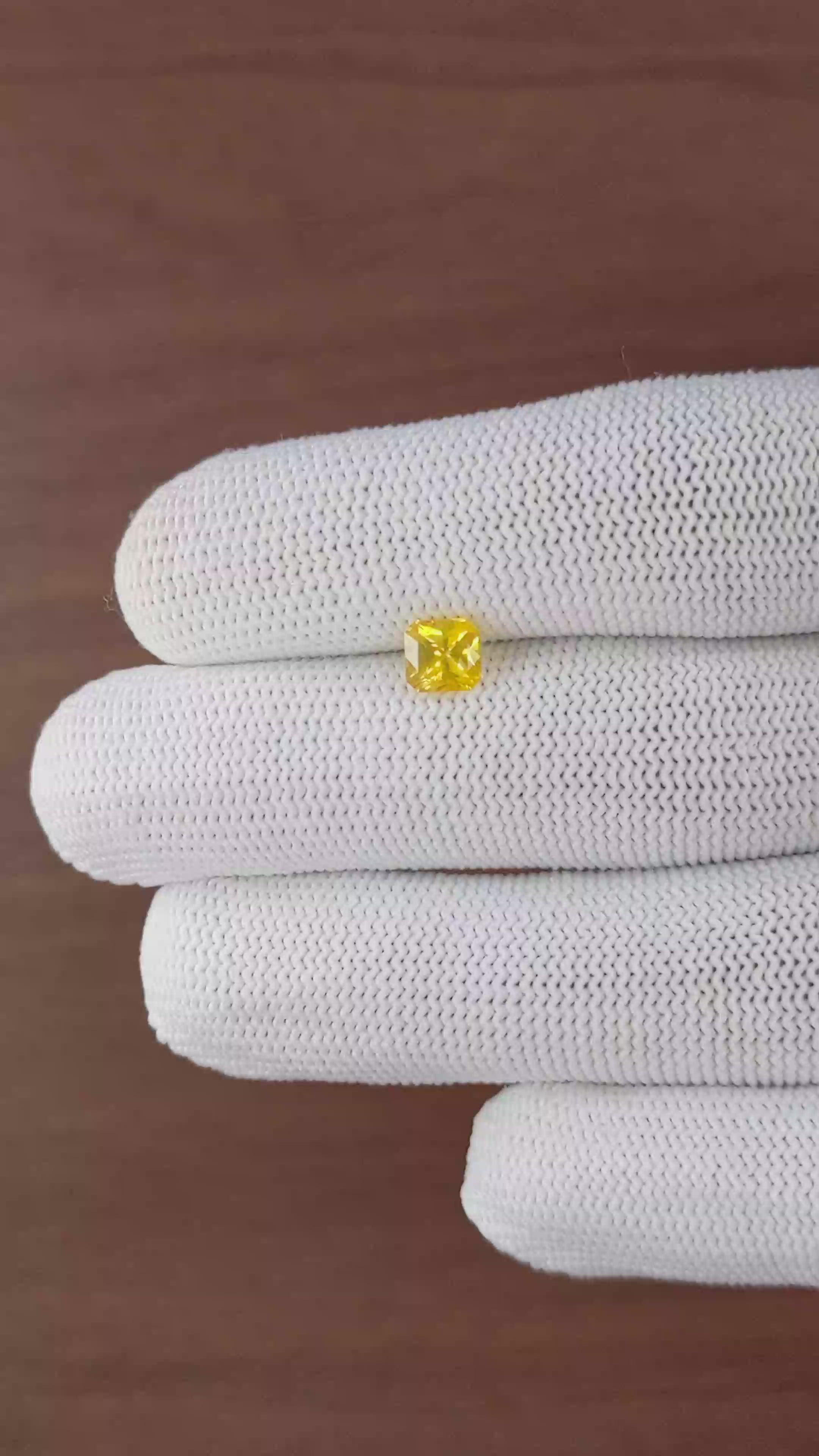1.06 Ct. Yellow Sapphire from Ceylon (Sri Lanka) Size Video