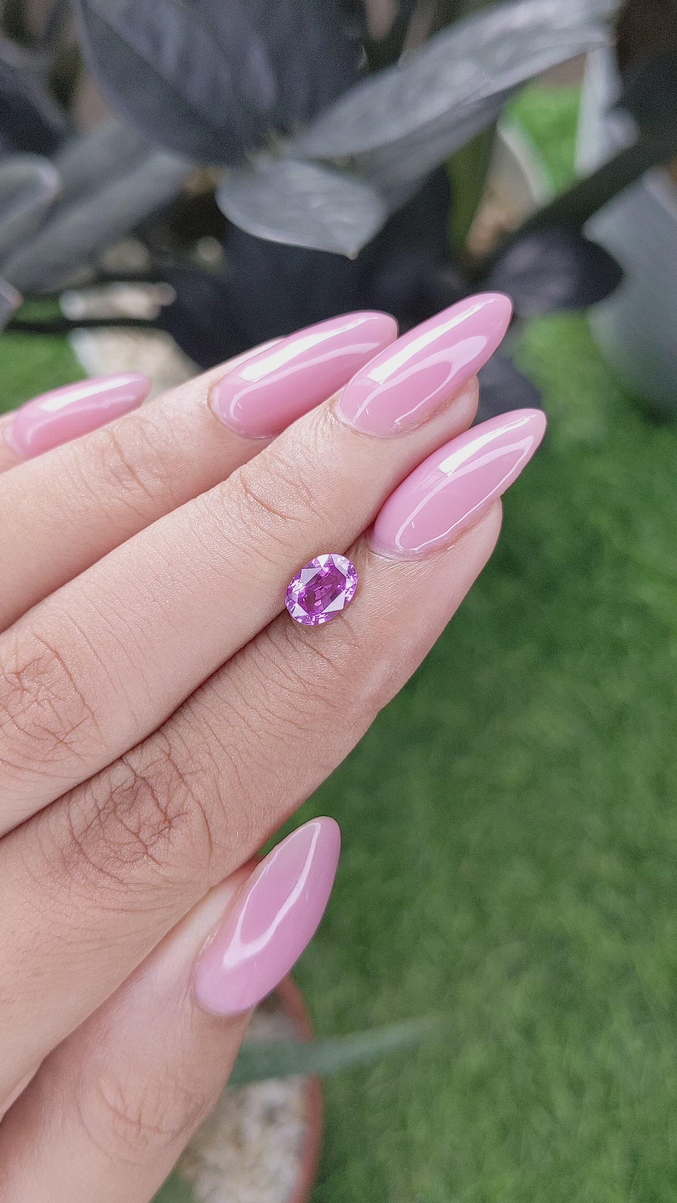 1.06 Ct. Pinkish Purple Sapphire from Madagascar Size Video