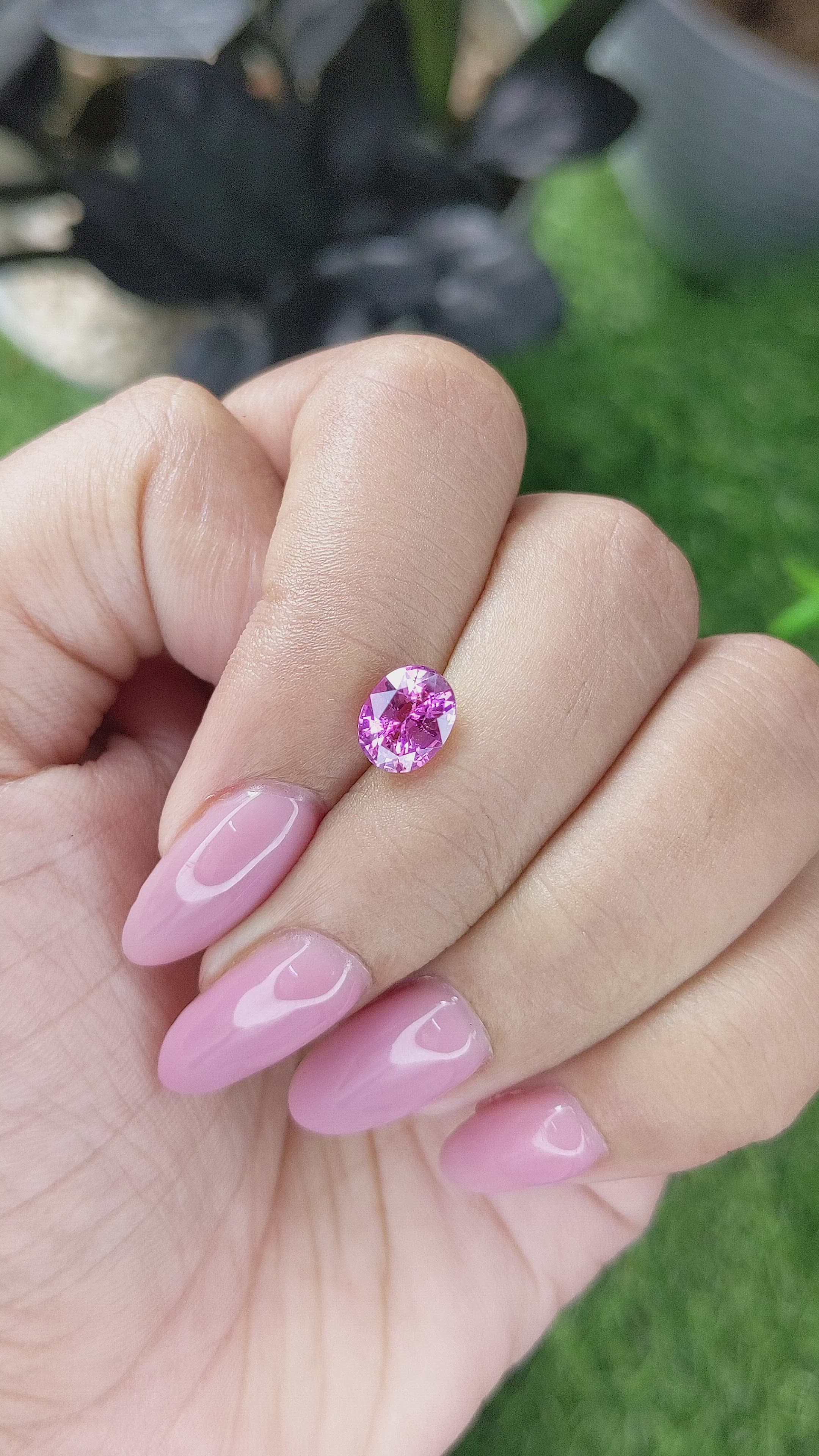 1.55 Ct. Purplish Pink Sapphire from Madagascar Size Video