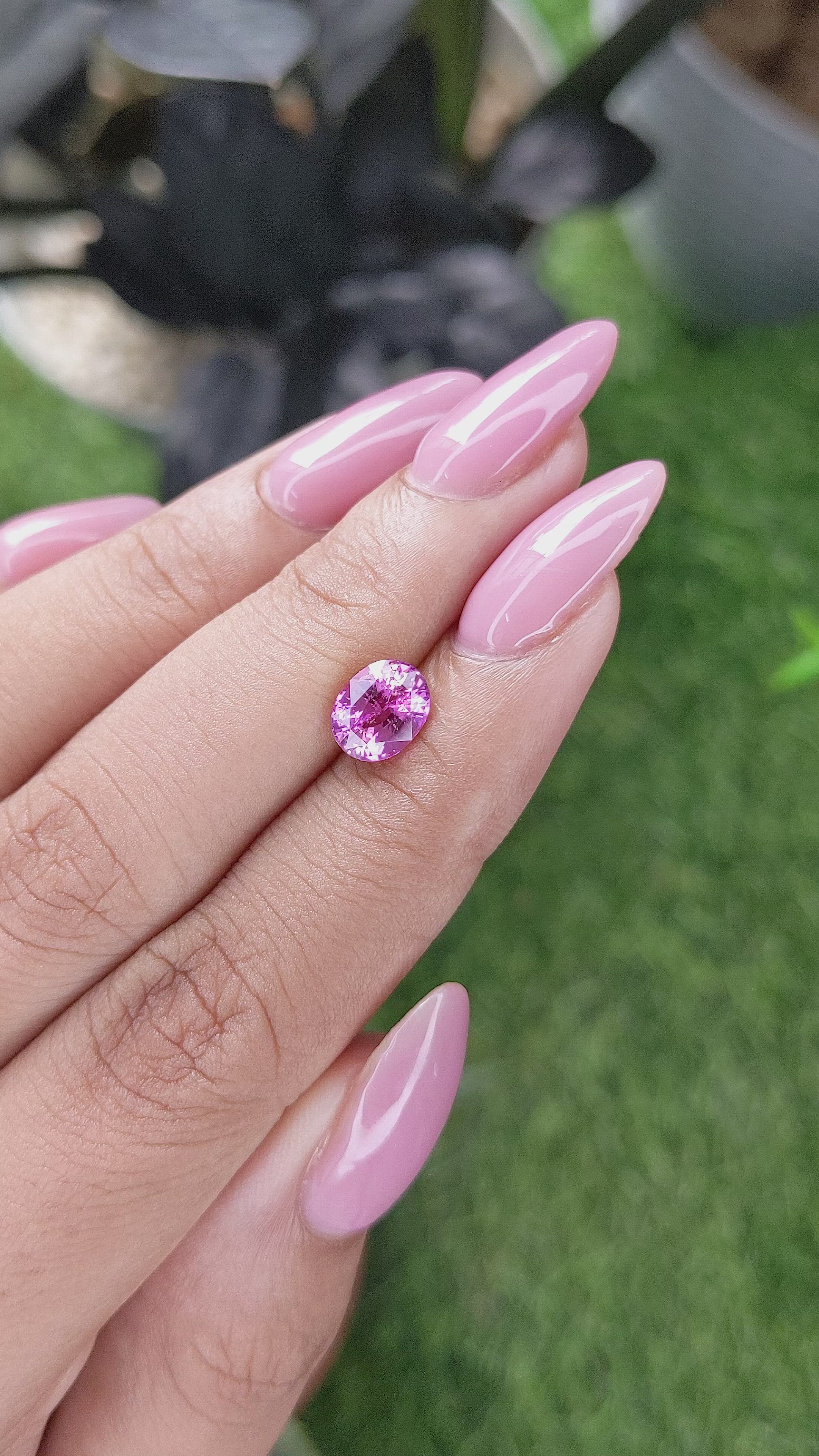 1.55 Ct. Purplish Pink Sapphire from Madagascar Size Video