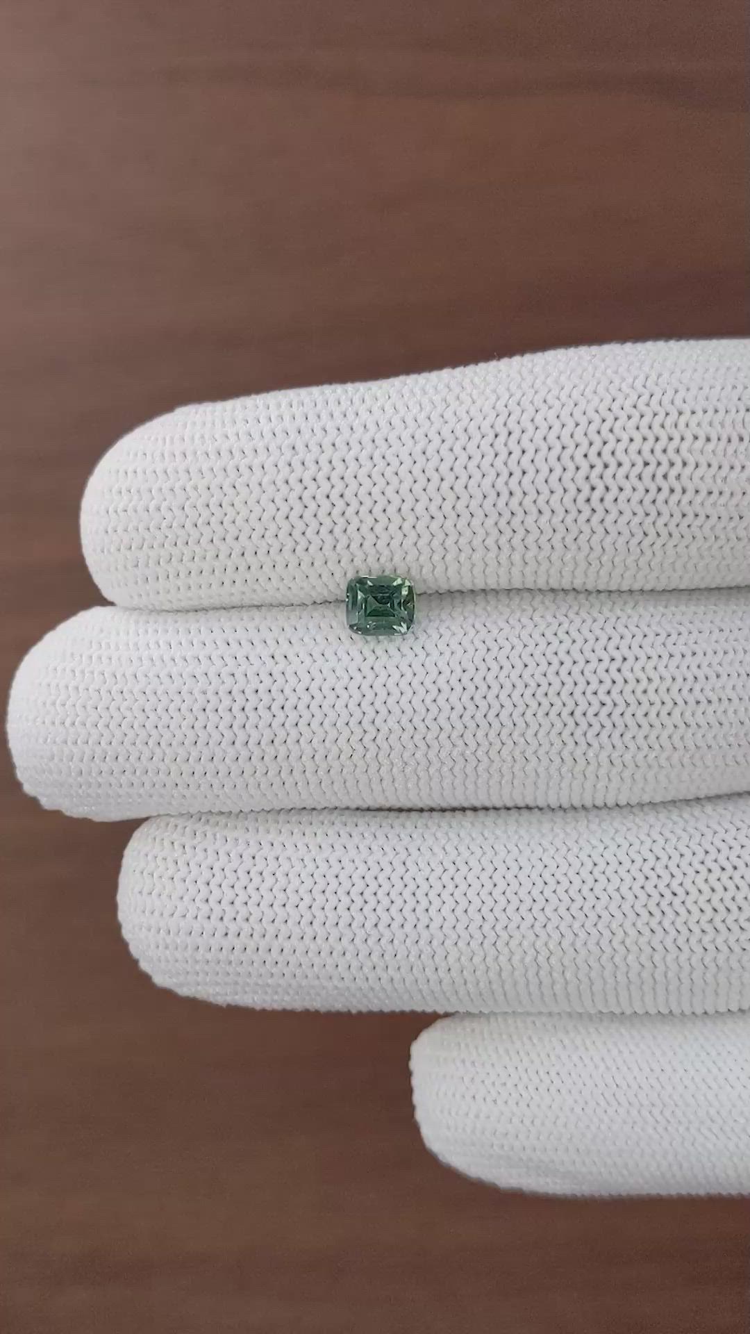 1.03 Ct. Bluish Green Sapphire from Tanzania Size Video