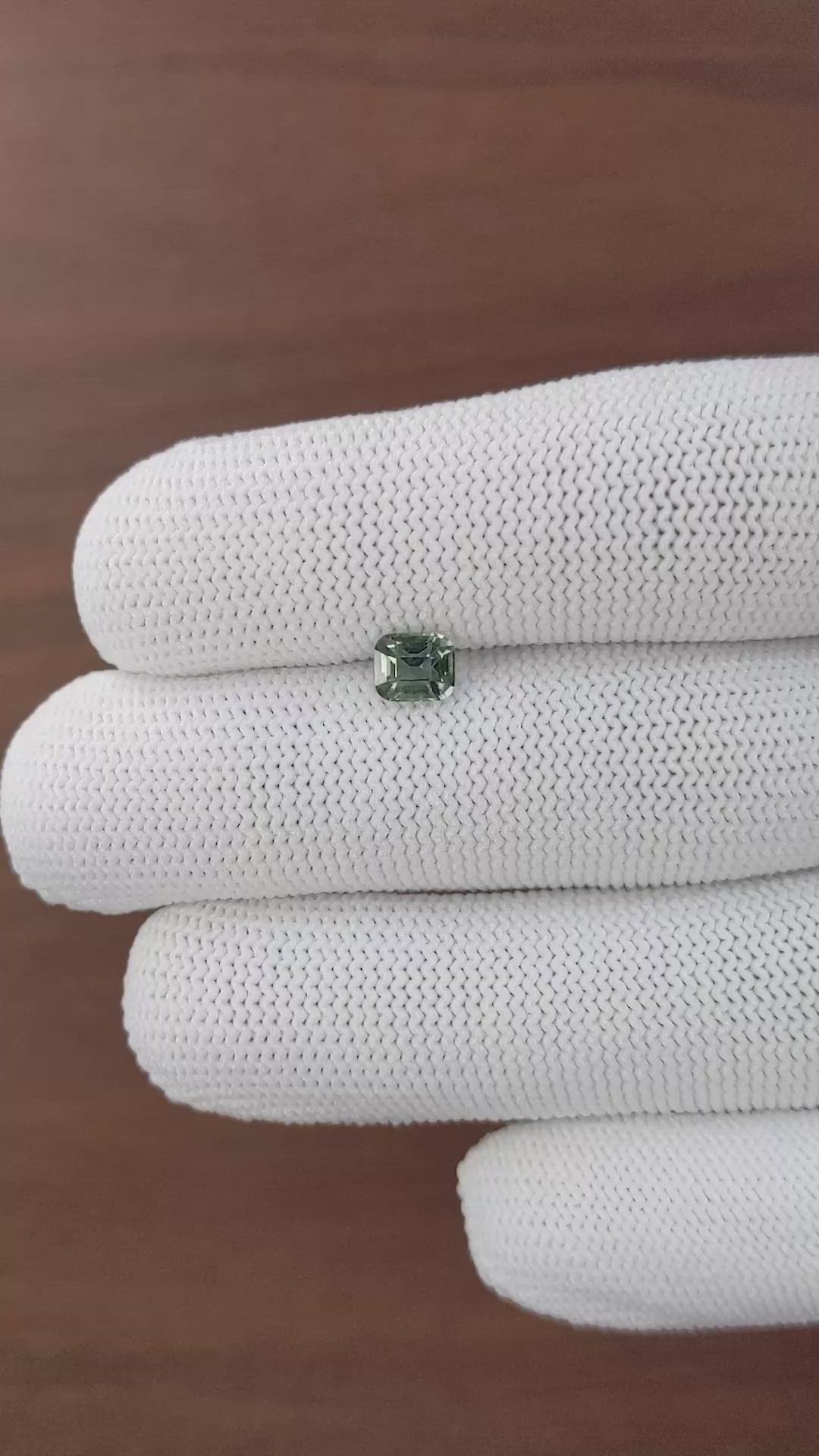 1.05 Ct. Green Sapphire from Tanzania Size Video