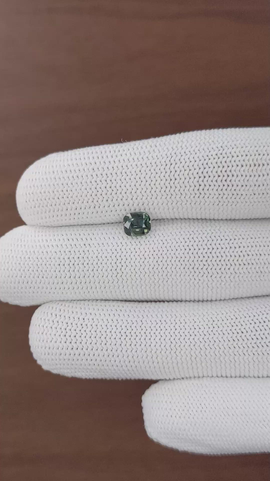 0.97 Ct. Bluish Green Sapphire from Tanzania Size Video