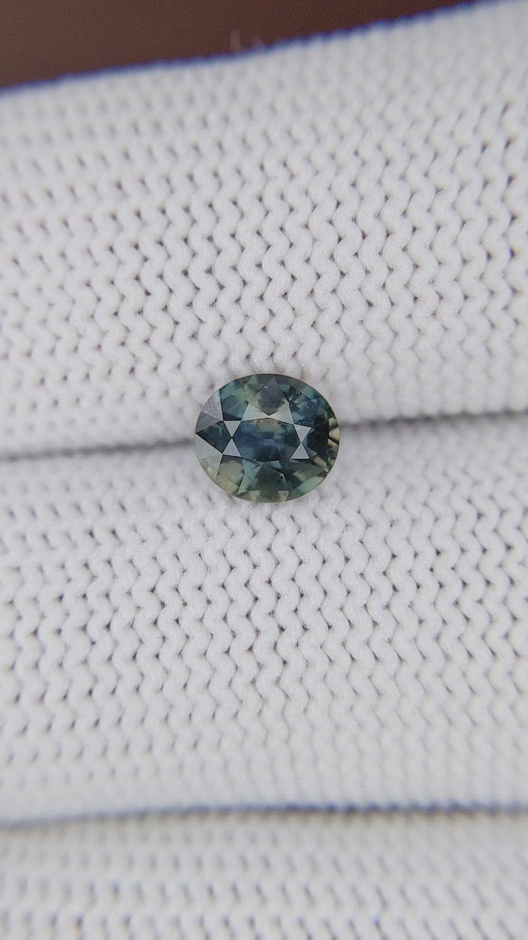 1.12 Ct. Greenish Blue Sapphire from Tanzania Size Video