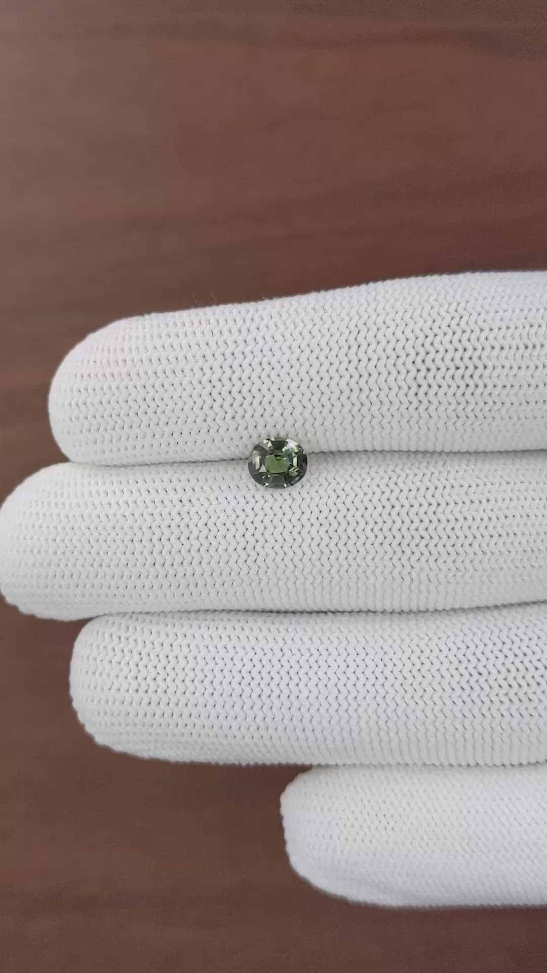 1.01 Ct. Brownish Green Sapphire from Tanzania Size Video