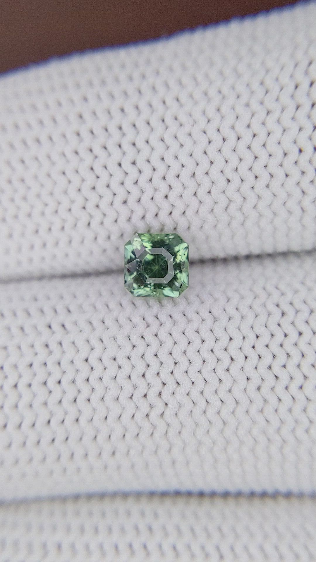 0.80 Ct. Bluish Green Sapphire from Tanzania Size Video