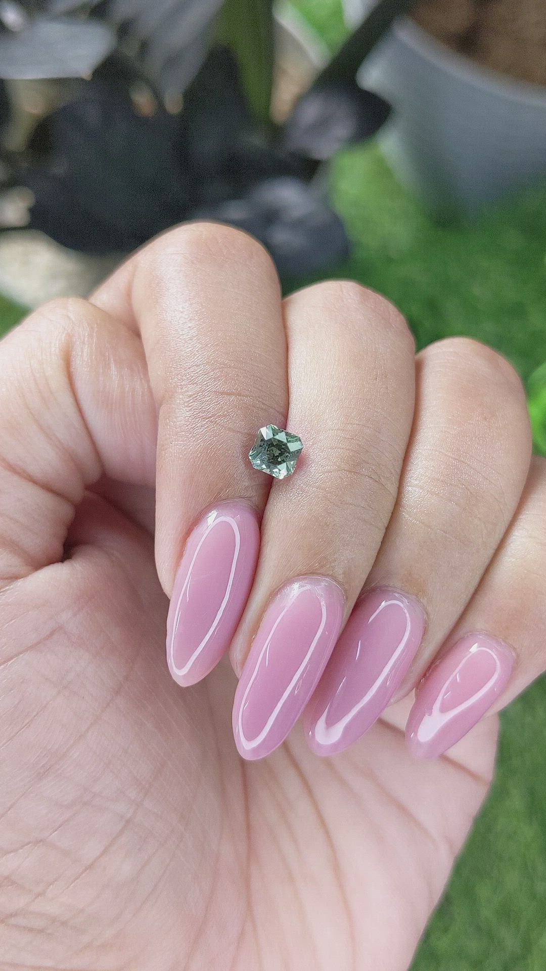 0.80 Ct. Bluish Green Sapphire from Tanzania Size Video