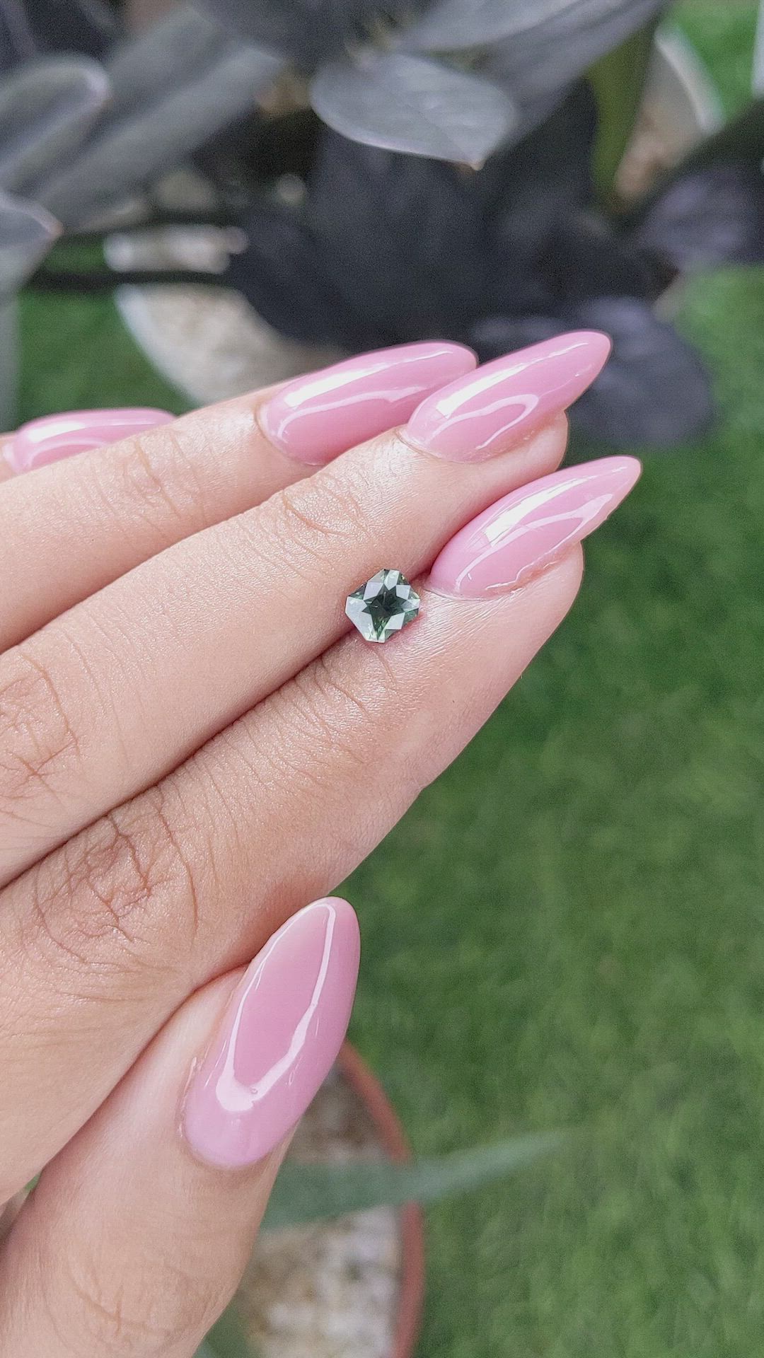 0.73 Ct. Bluish Green Sapphire from Tanzania Size Video