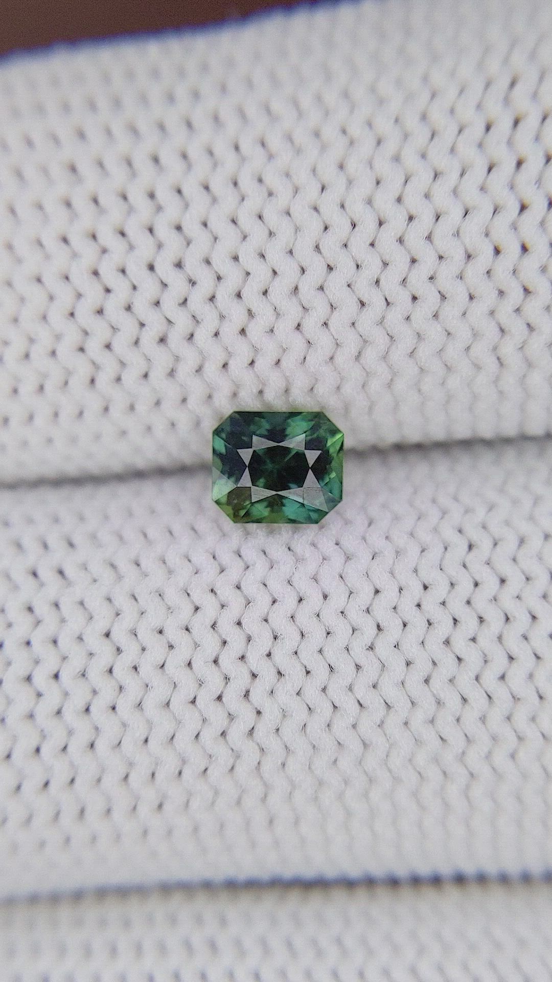 0.73 Ct. Bluish Green Sapphire from Tanzania Size Video