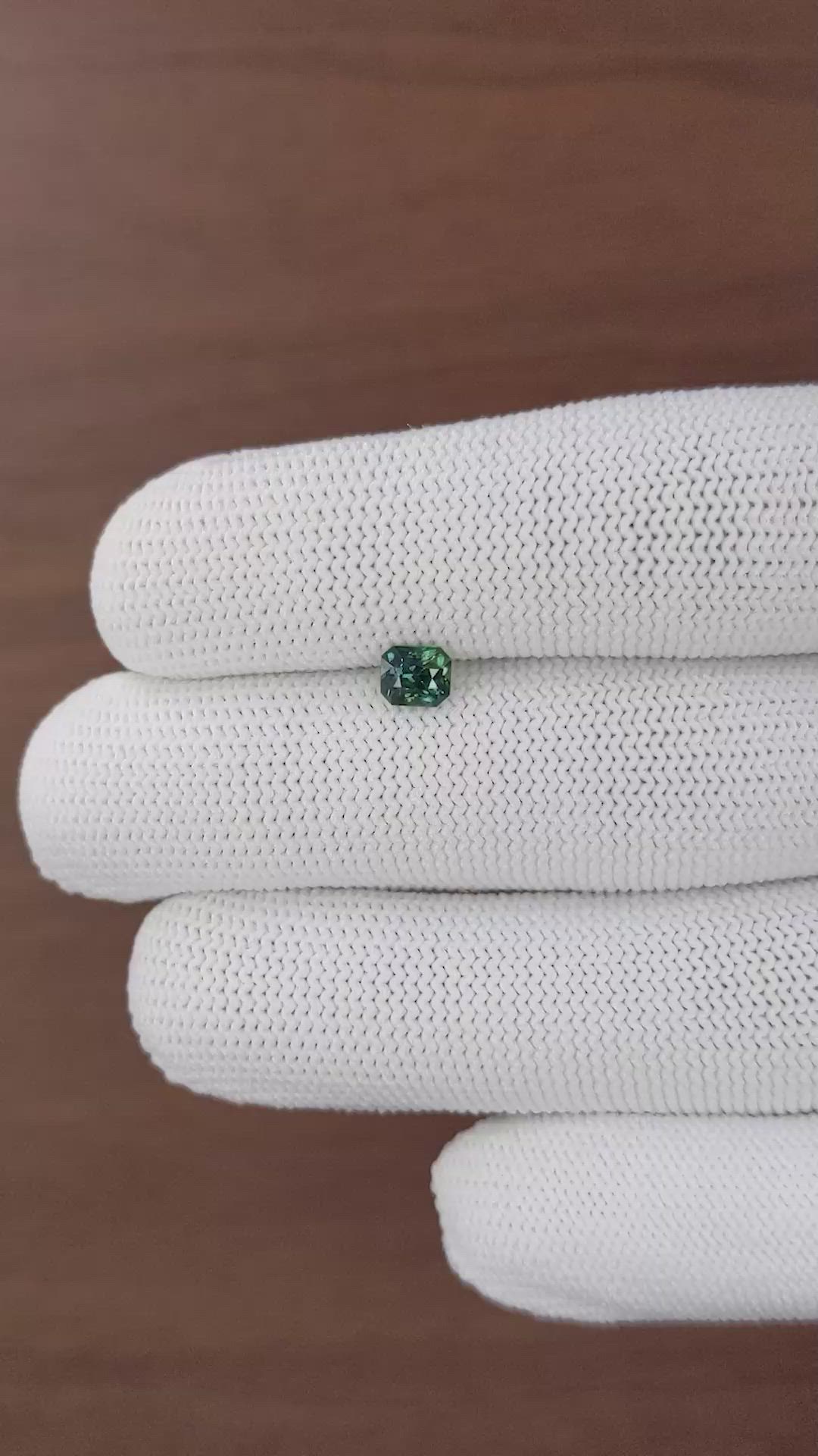 0.73 Ct. Bluish Green Sapphire from Tanzania Size Video