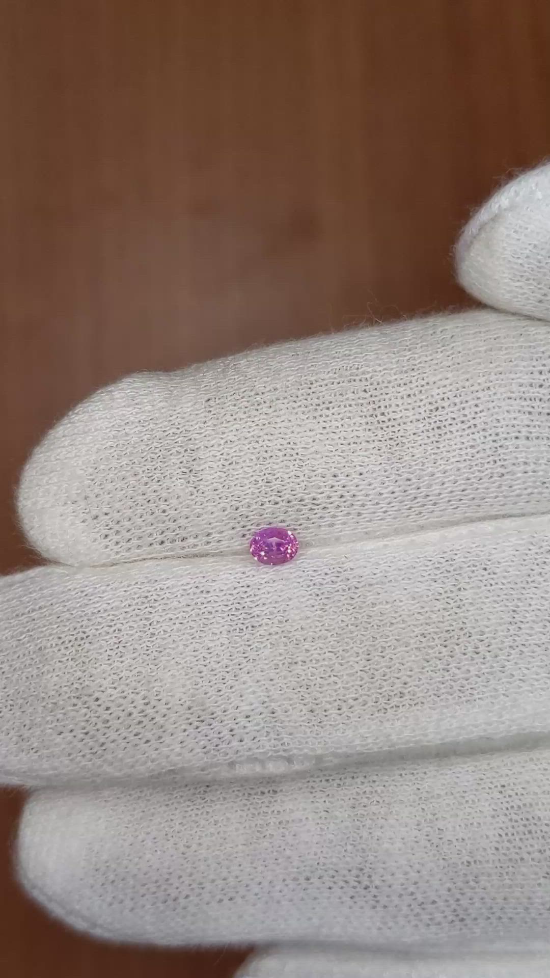 0.21 Ct. Pink Sapphire from Ceylon (Sri Lanka) Size Video