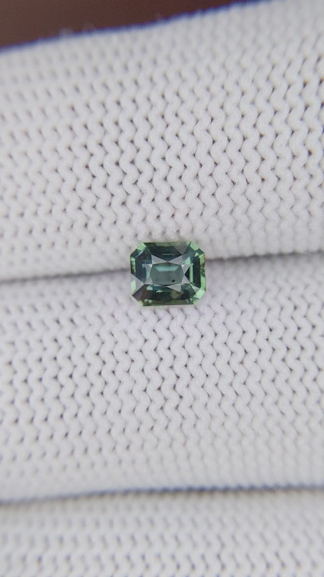 0.74 Ct. Greenish Blue Sapphire from Tanzania Size Video