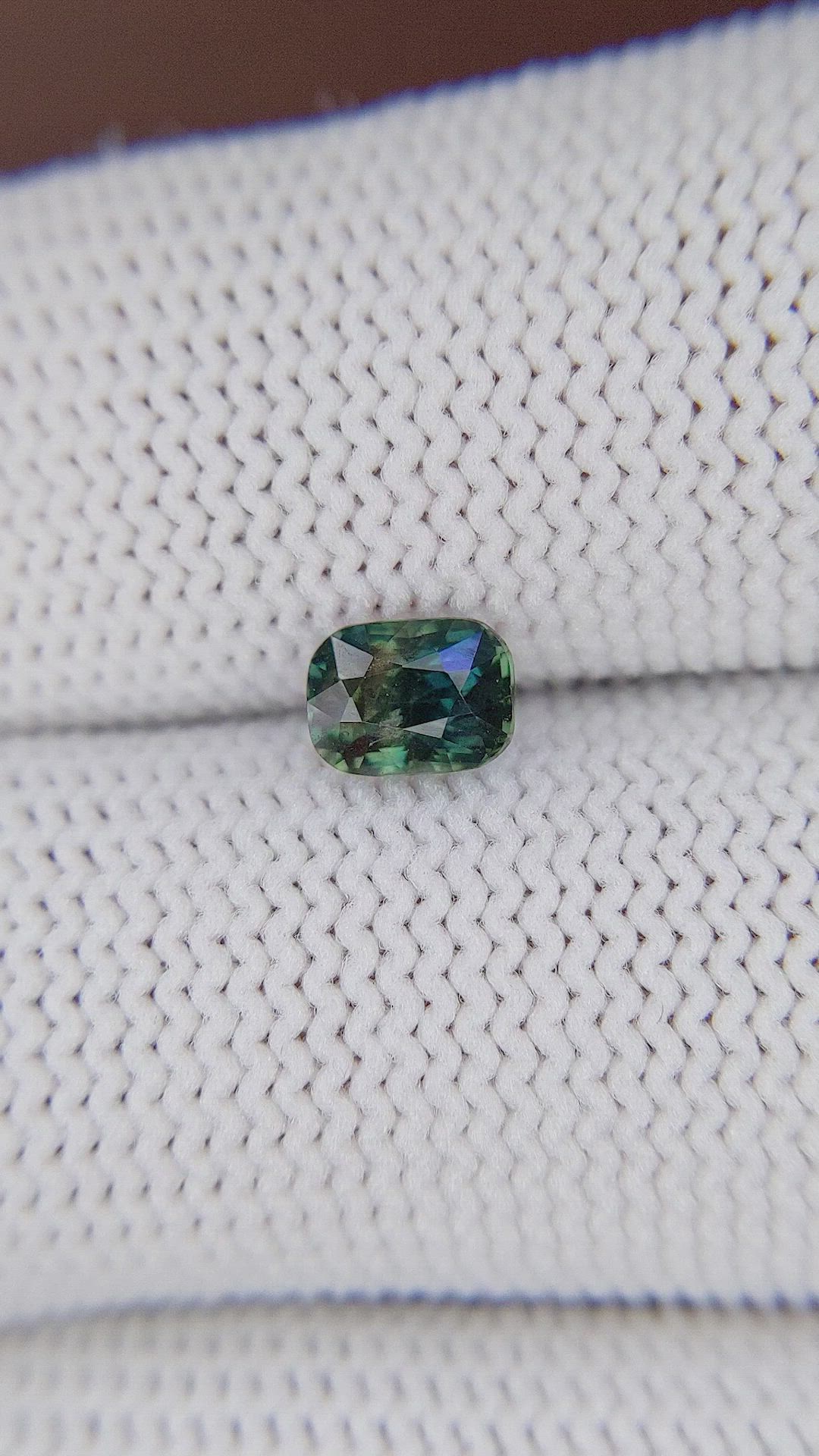 0.94 Ct. Greenish Blue Sapphire from Tanzania Size Video