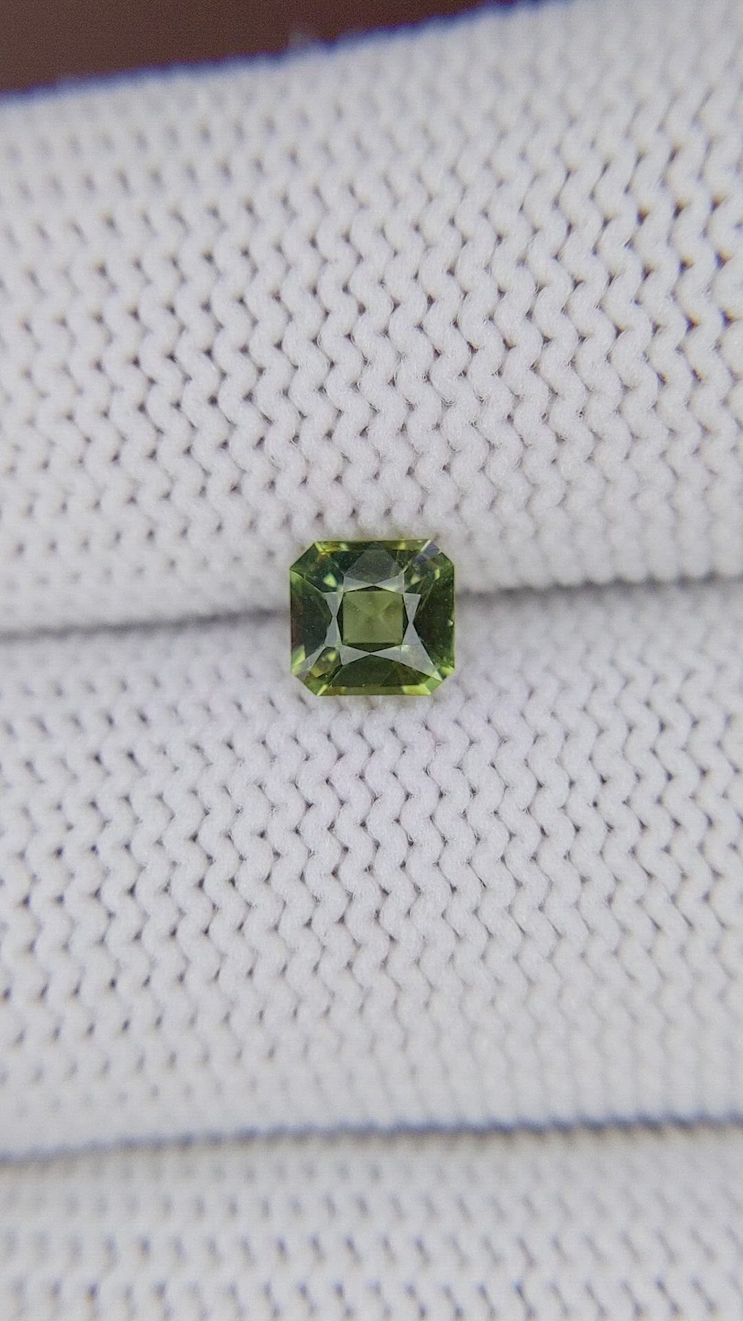 0.77 Ct. Yellowish Green Sapphire from Tanzania Size Video