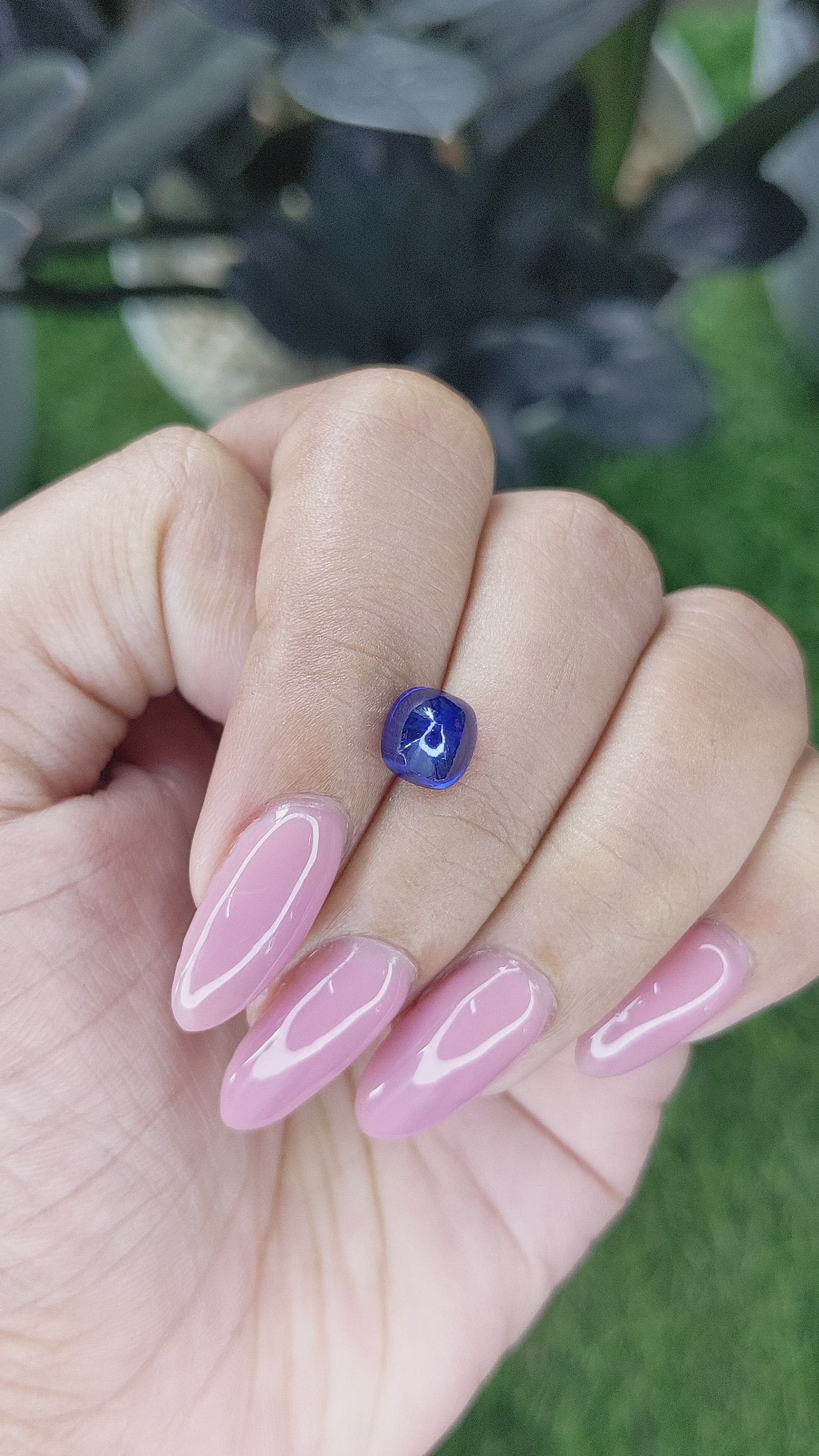 2.60 Ct. Blue Cabochon Sapphire from Ceylon (Sri Lanka) Size Video