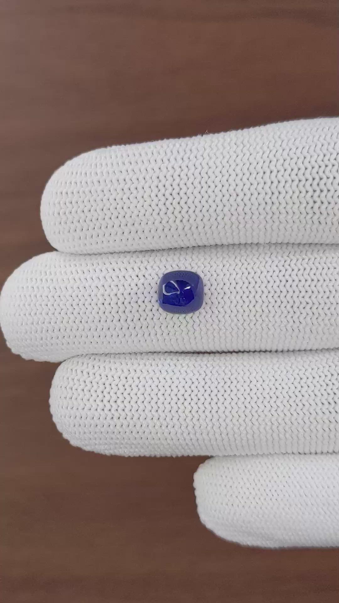 2.60 Ct. Blue Cabochon Sapphire from Ceylon (Sri Lanka) Size Video