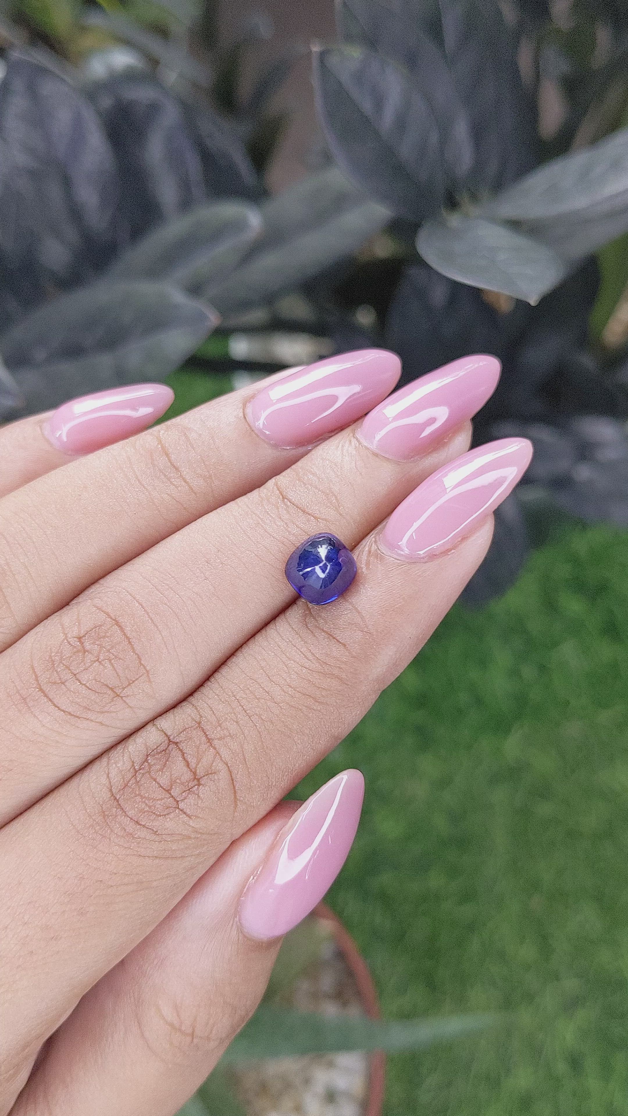 2.60 Ct. Blue Cabochon Sapphire from Ceylon (Sri Lanka) Size Video