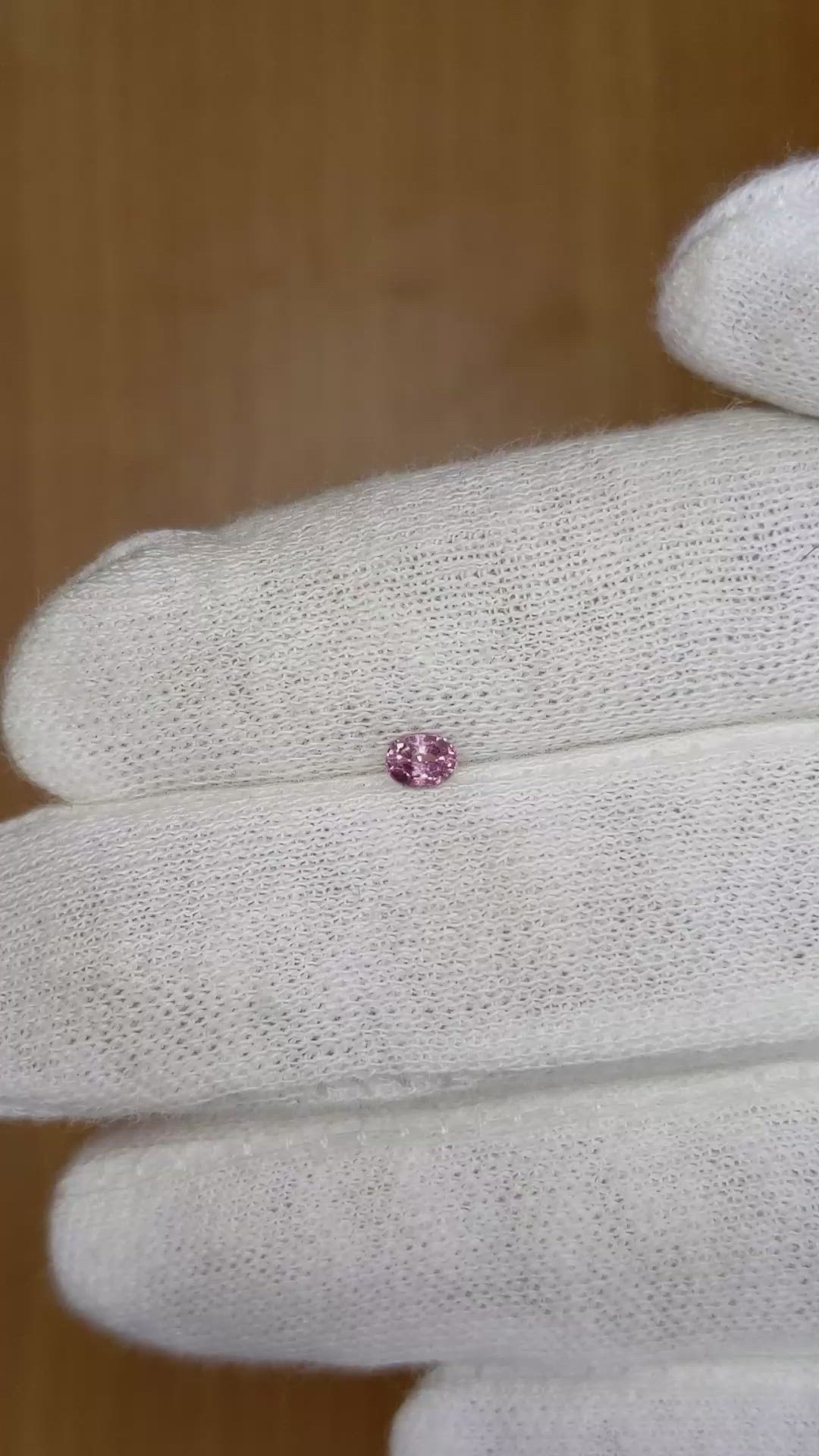 0.22 Ct. Pink Sapphire from Ceylon (Sri Lanka) Size Video