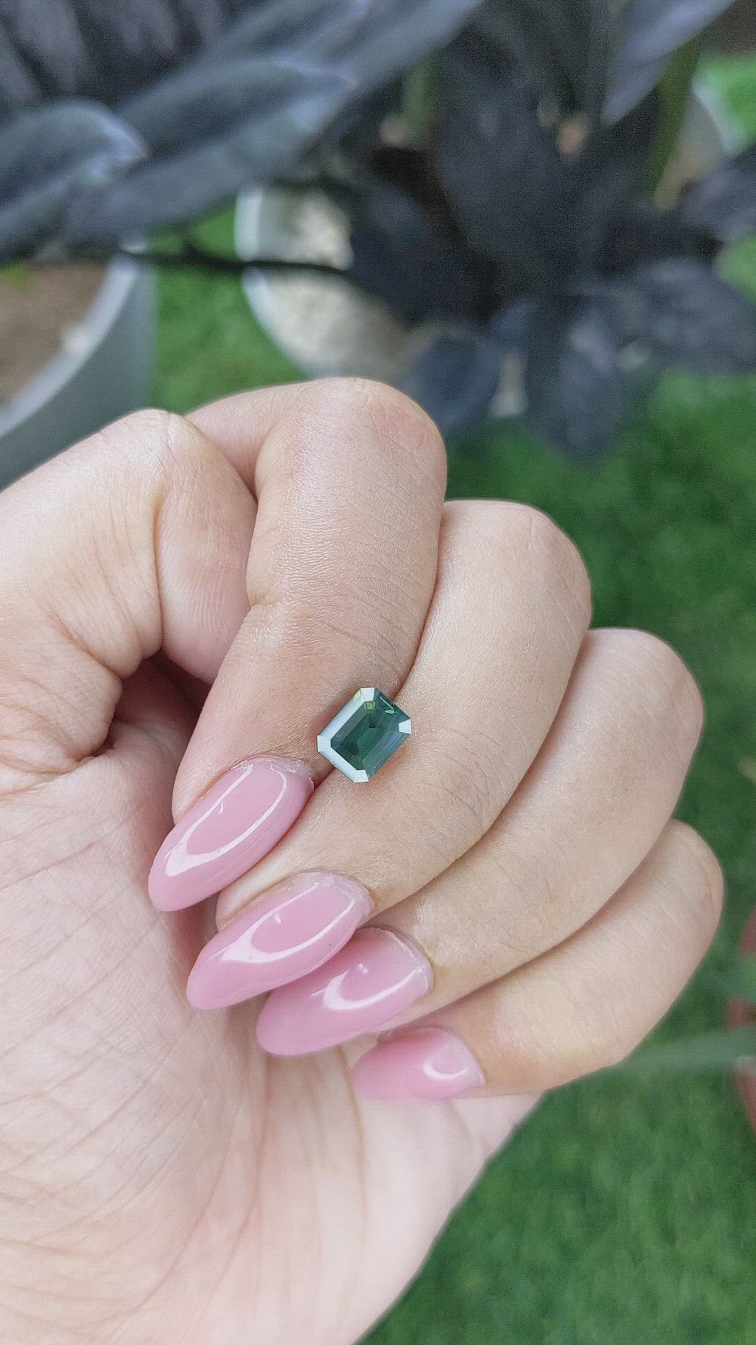 1.66 Ct. Bluish Green Sapphire from Madagascar Size Video