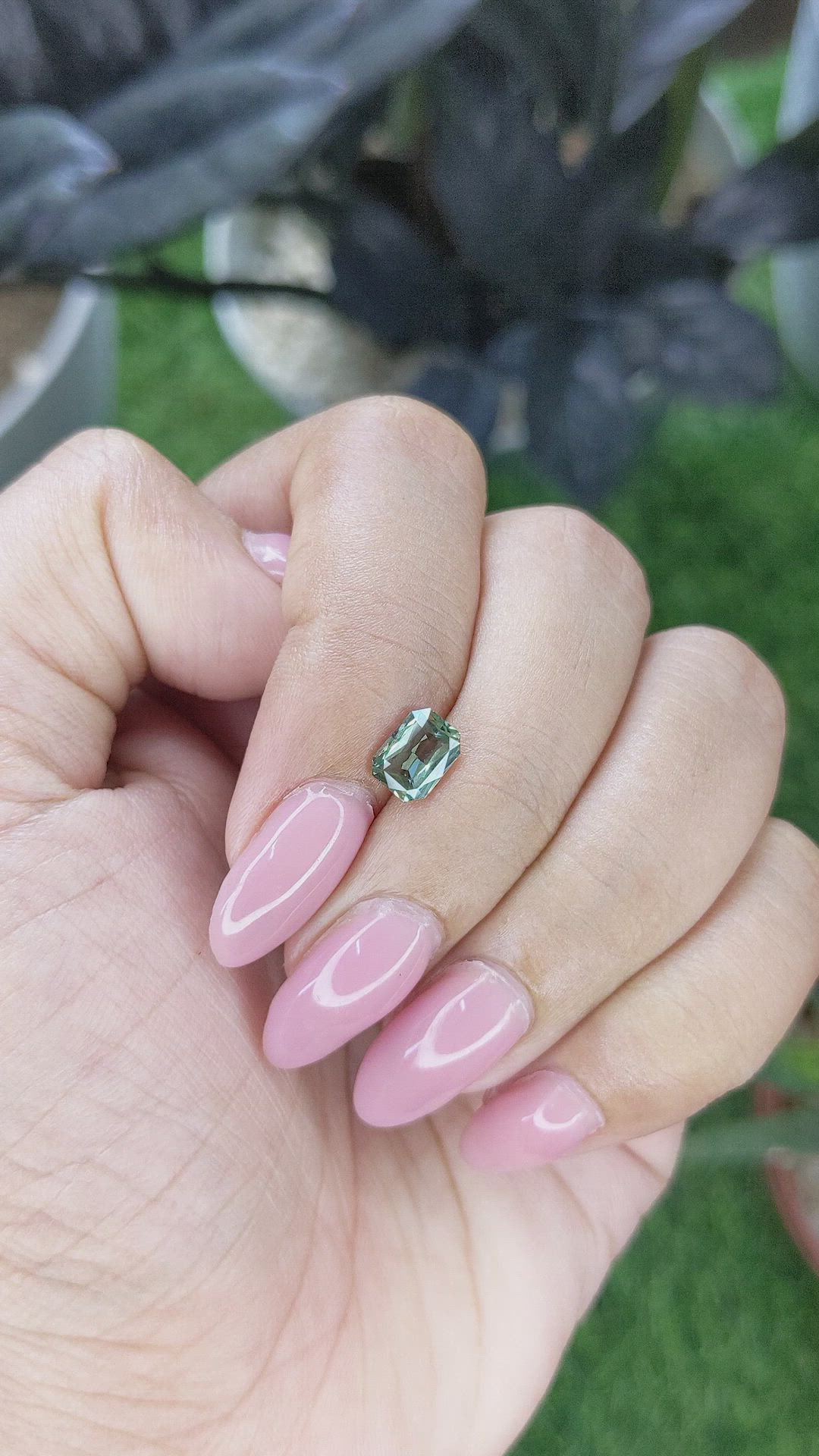 1.06 Ct. Green Sapphire from Madagascar Size Video
