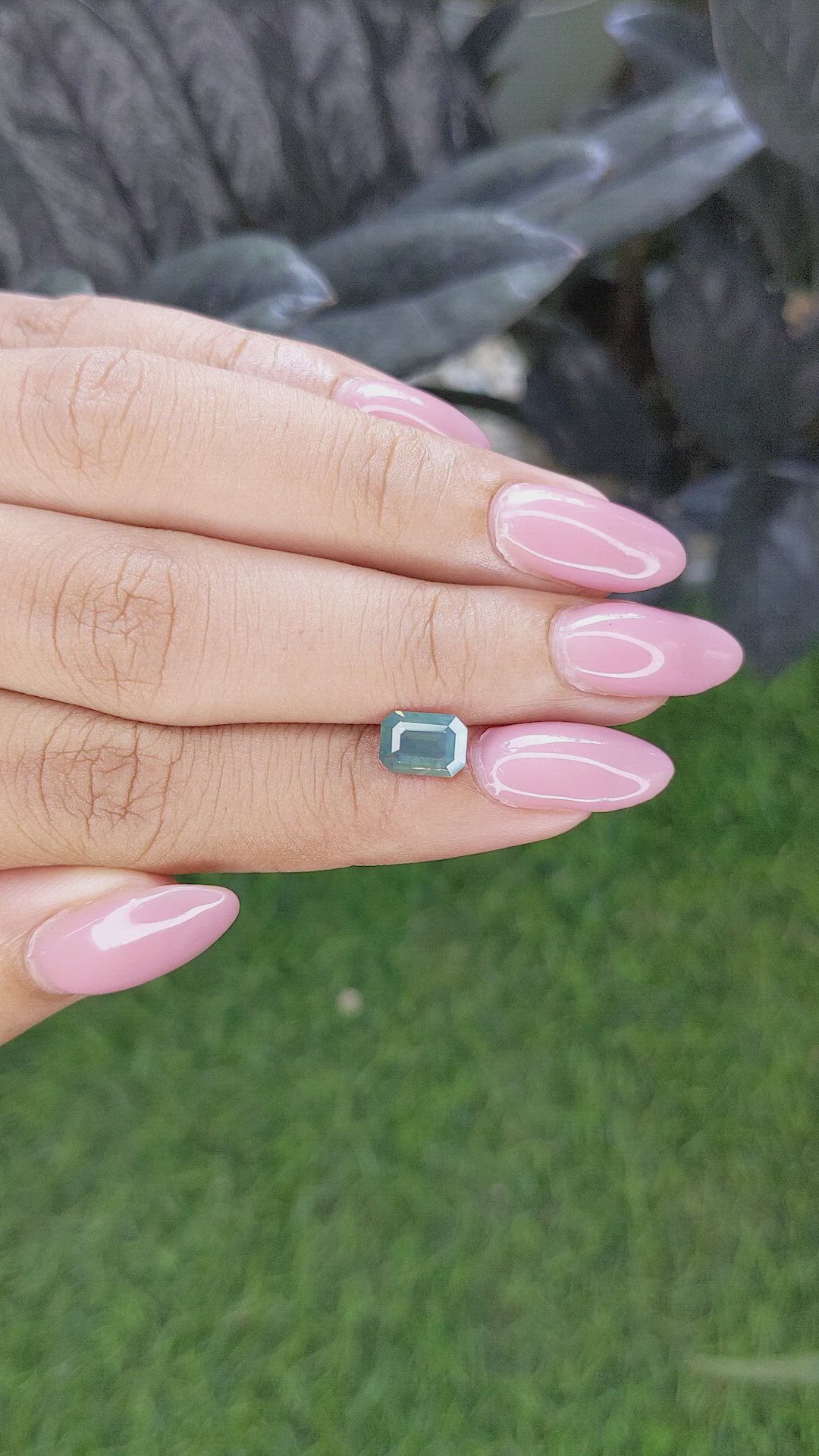 1.28 Ct. Bluish Green Sapphire from Madagascar Size Video