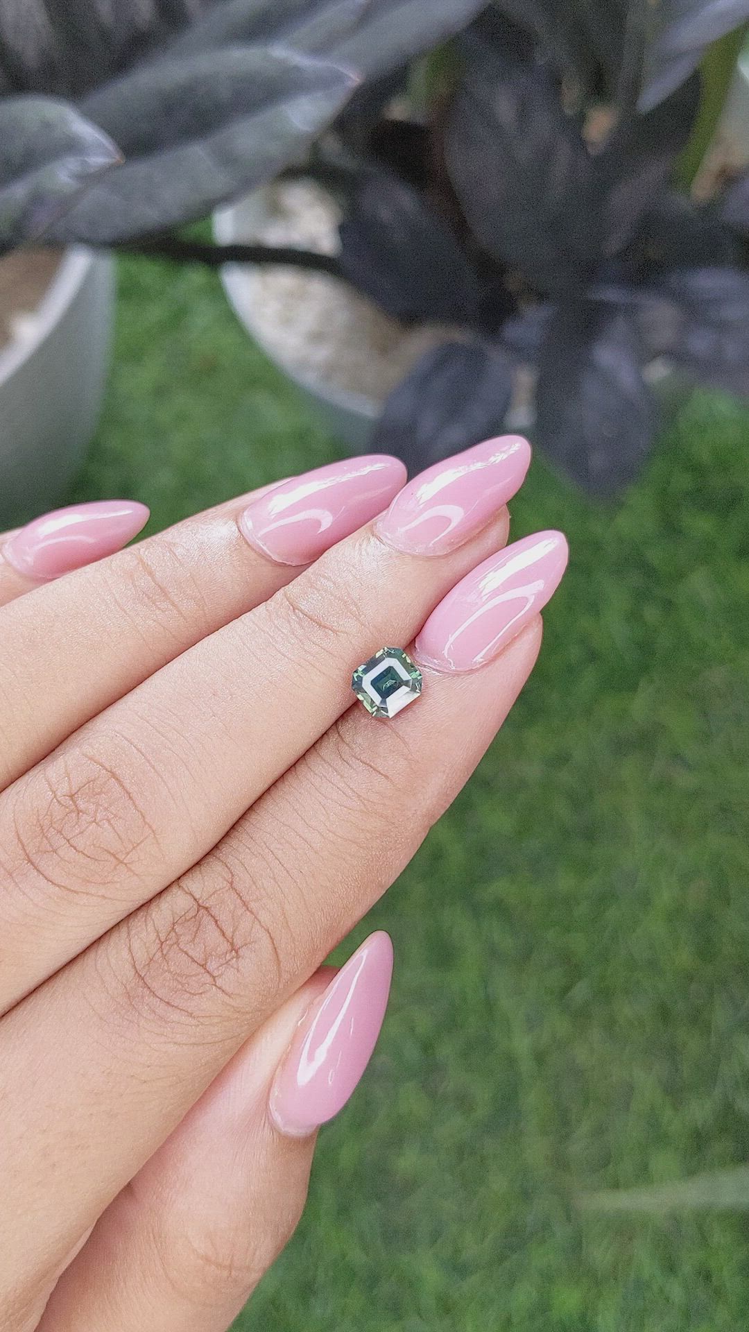 1.15 Ct. Bluish Green Sapphire from Madagascar Size Video