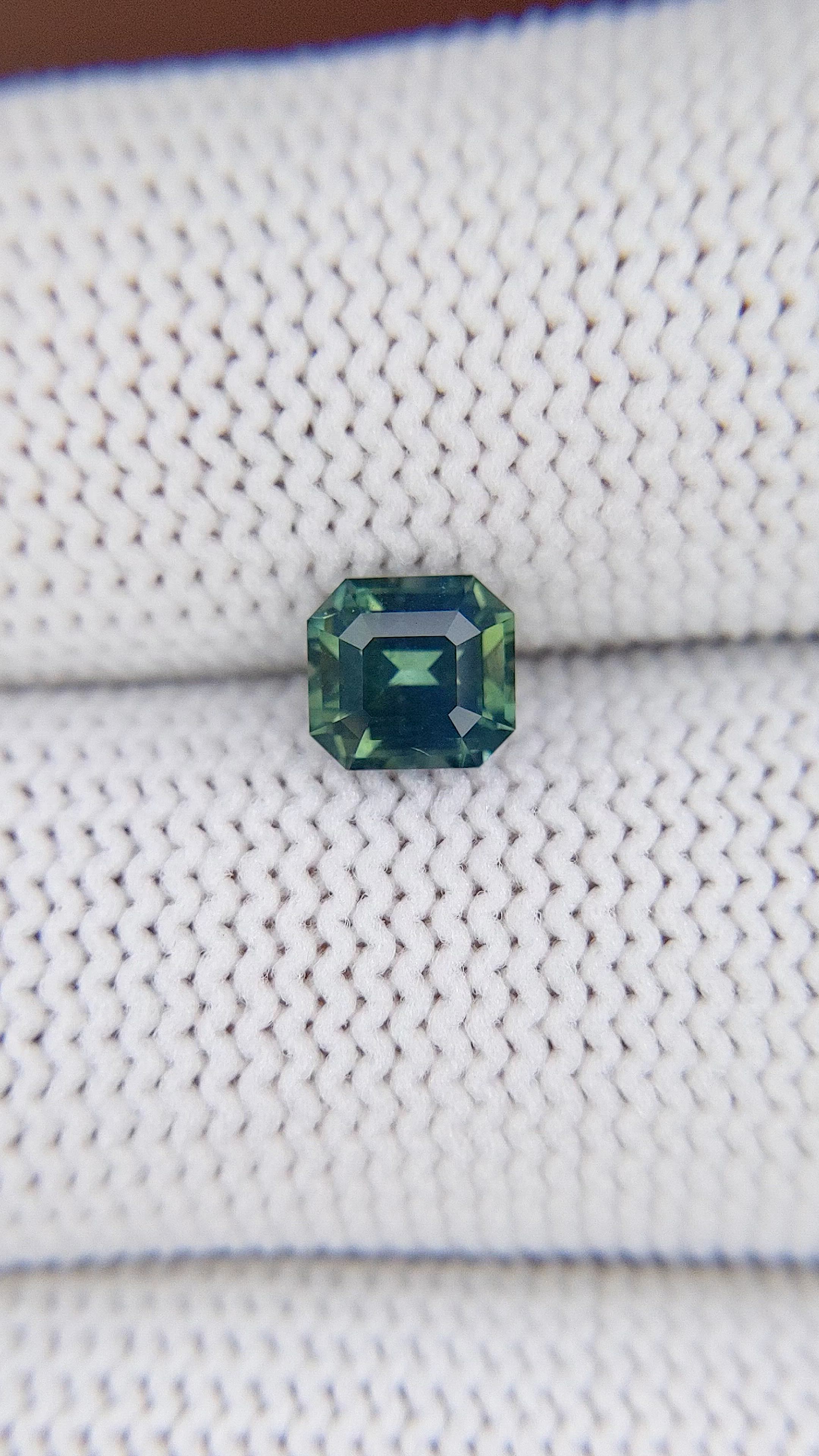 1.15 Ct. Bluish Green Sapphire from Madagascar Size Video