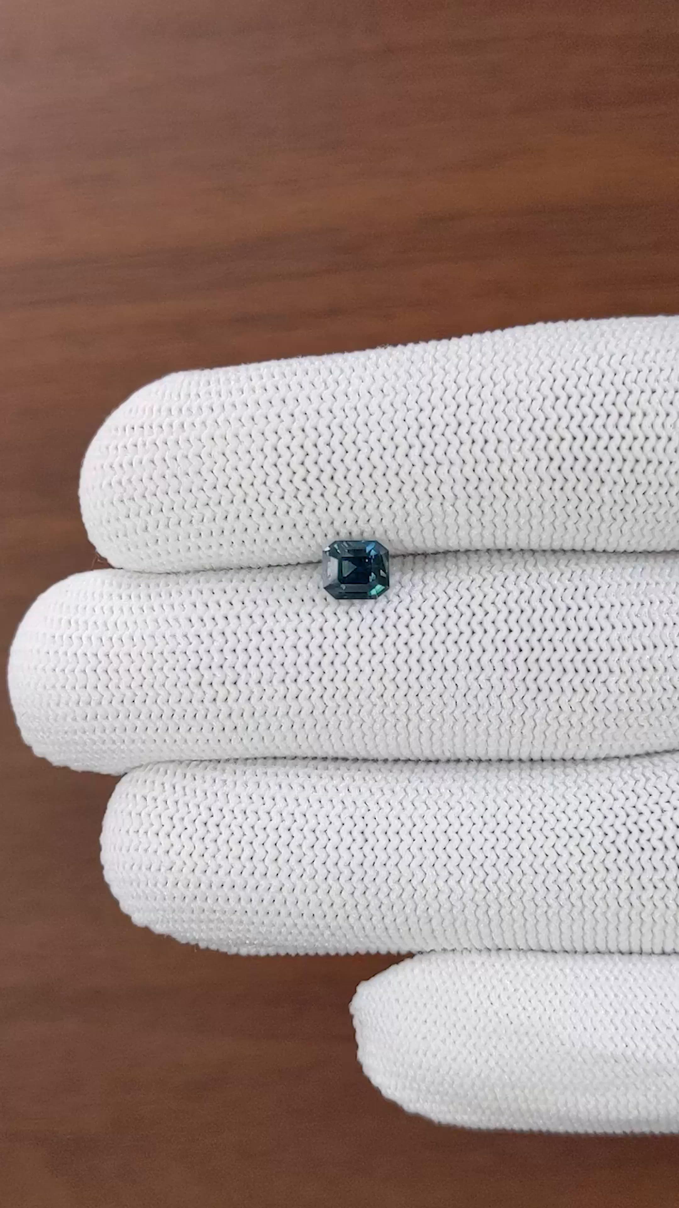1.00 Ct. Bluish Green Sapphire from Madagascar Size Video