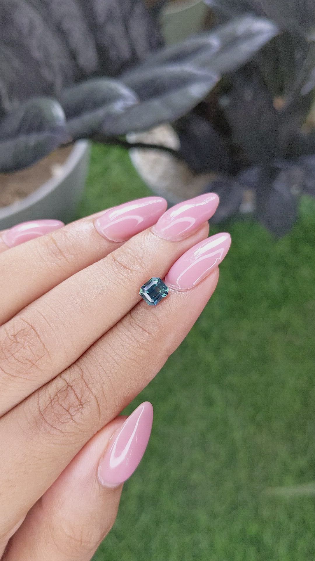 1.00 Ct. Bluish Green Sapphire from Madagascar Size Video