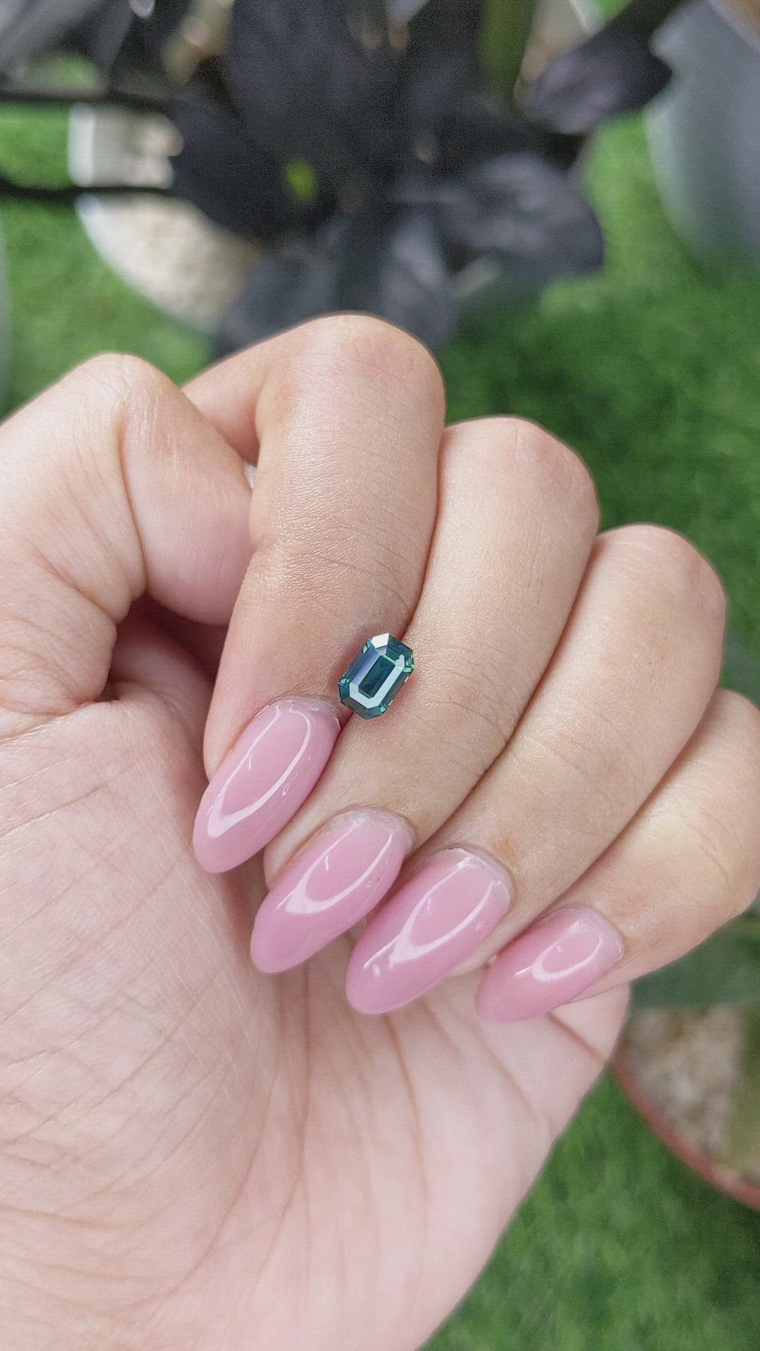 1.32 Ct. Bluish Green Sapphire from Madagascar Size Video