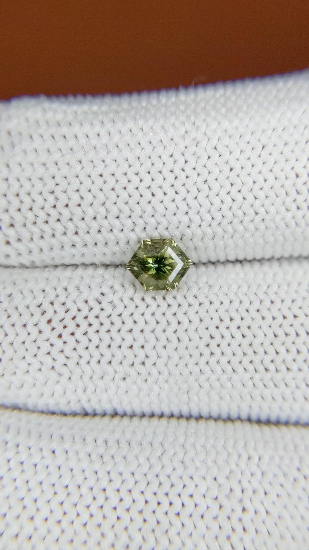 0.74 Ct. Yellowish Green Sapphire from Ceylon (Sri Lanka) Size Video