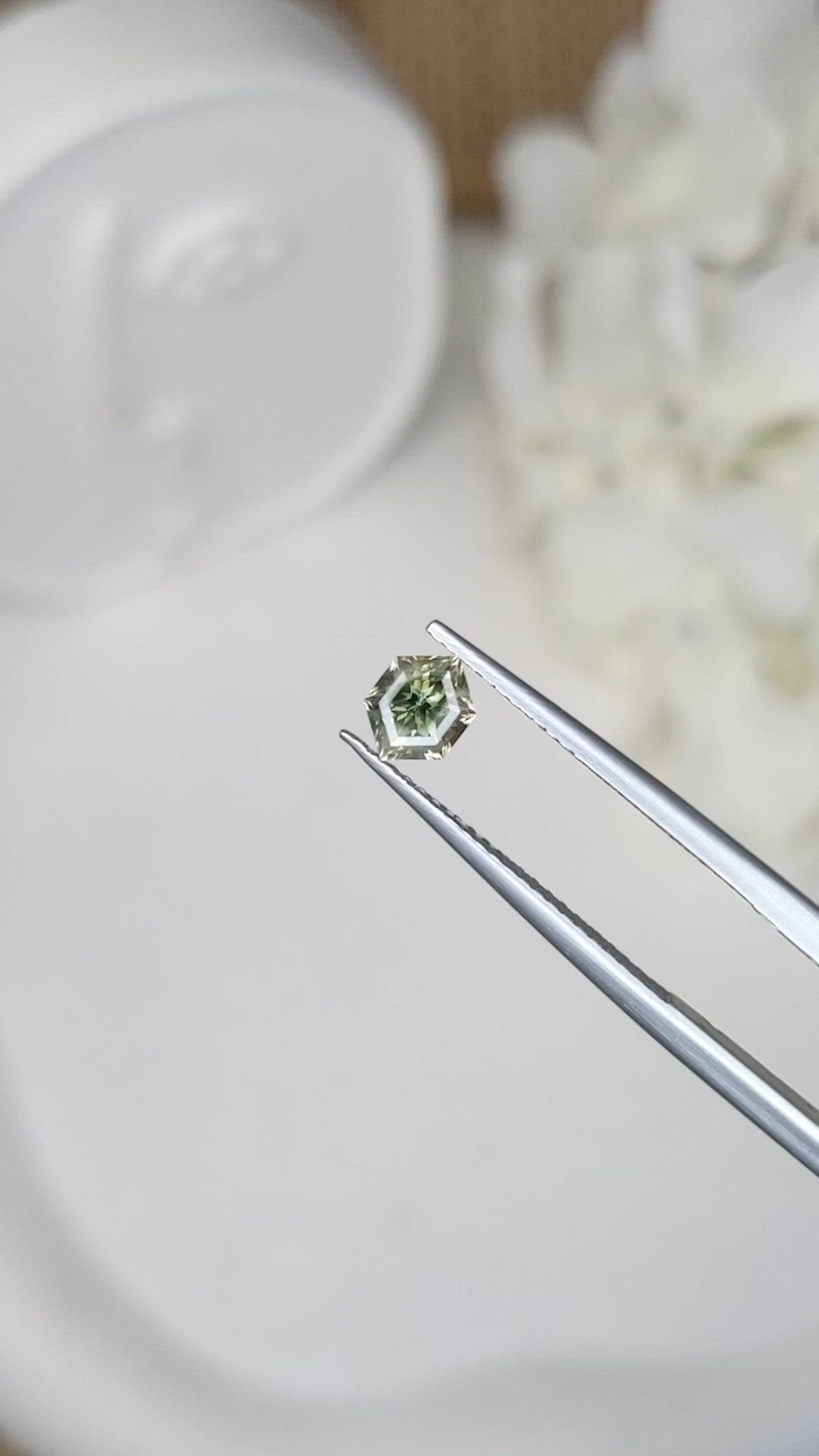 0.74 Ct. Yellowish Green Sapphire from Ceylon (Sri Lanka) Size Video