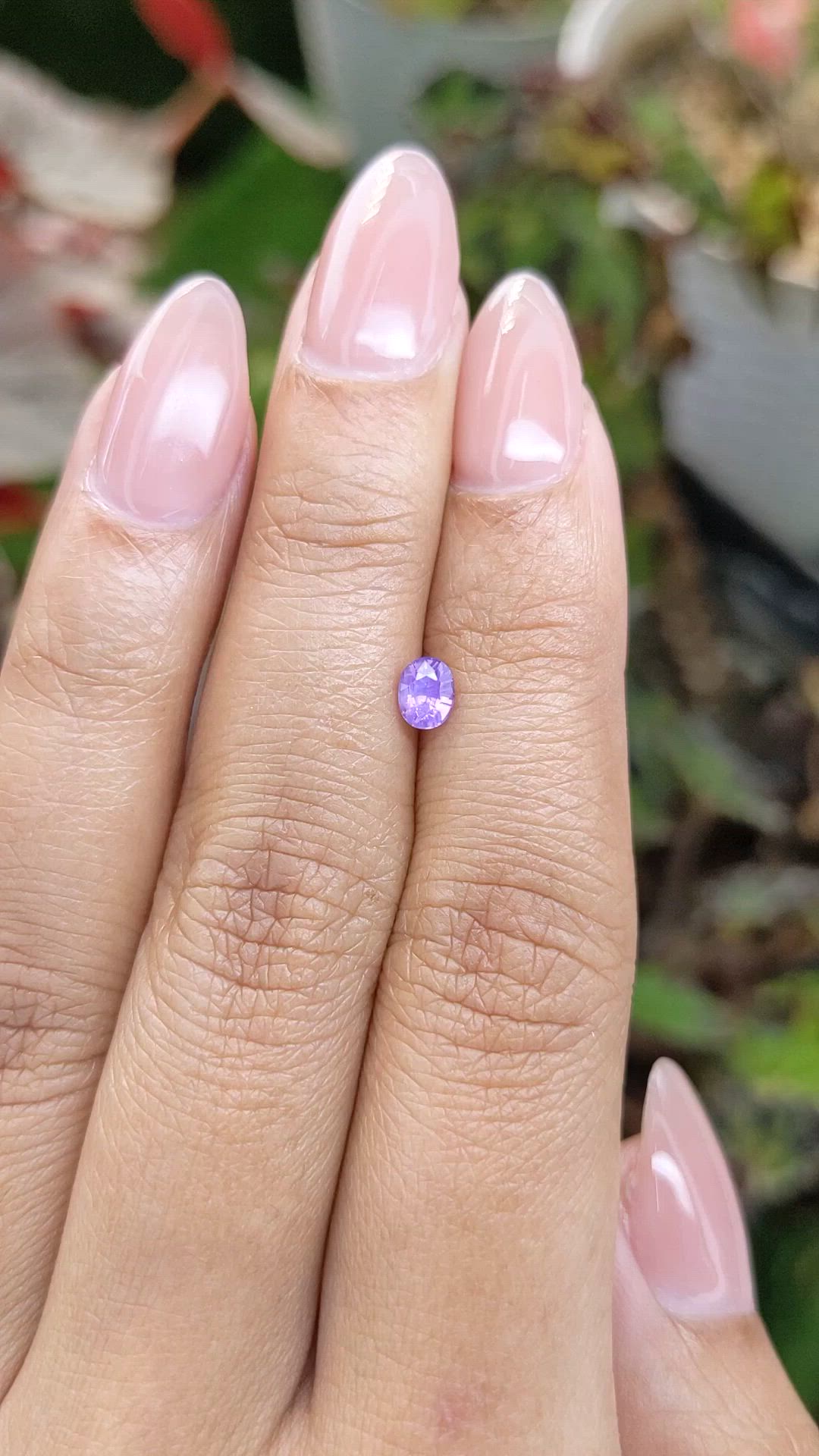 0.44 Ct. Pinkish Purple Sapphire from Ceylon (Sri Lanka) Size Video
