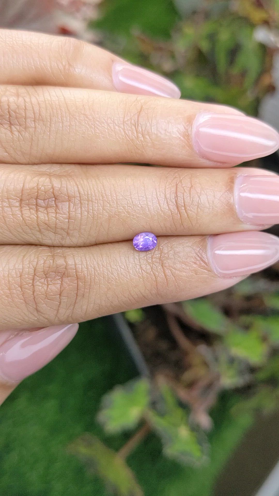 0.44 Ct. Pinkish Purple Sapphire from Ceylon (Sri Lanka) Size Video